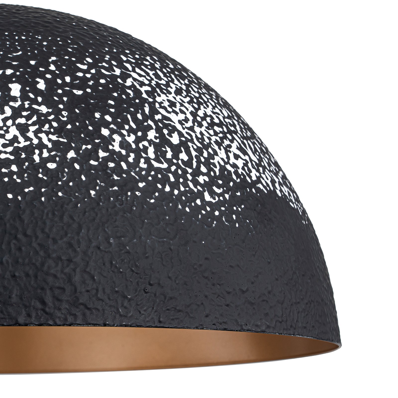 Glowlings 1-Light Modern 16"Wide Handmade Painted Textured Black Dome Pendant Light