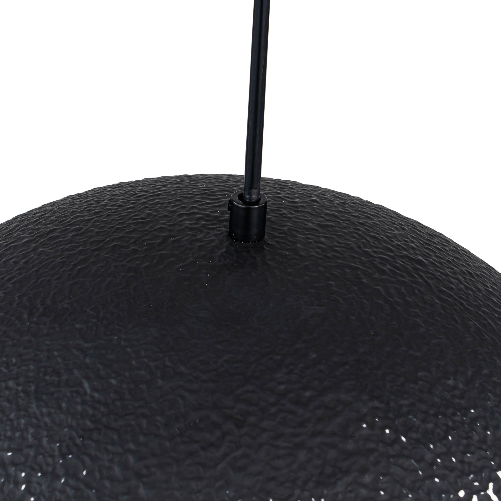 Glowlings 1-Light Modern 16"Wide Handmade Painted Textured Black Dome Pendant Light
