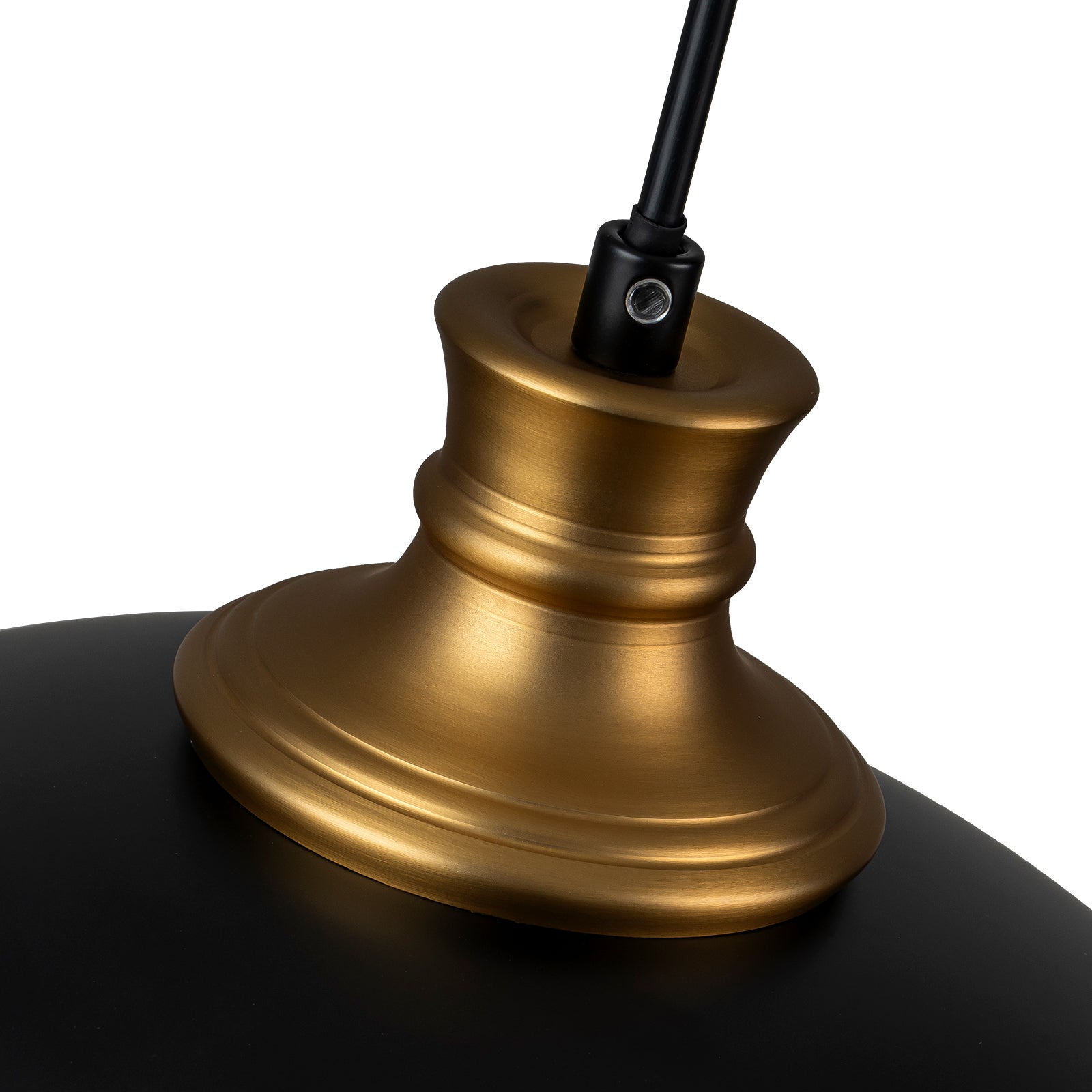 Glowlings 1-Light Modern 15"Wide Black and Gold Dome Pendant Light Island Light