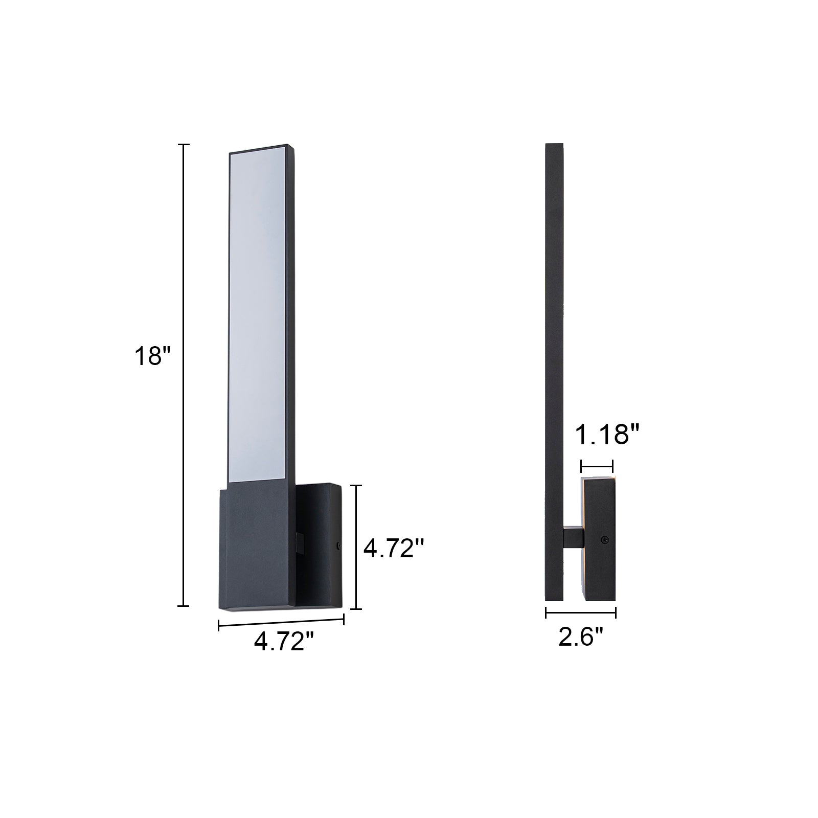 Glowlings 1-Light 18"High Modern 3000K IP54 Linear Outdoor LED Wall Sconce