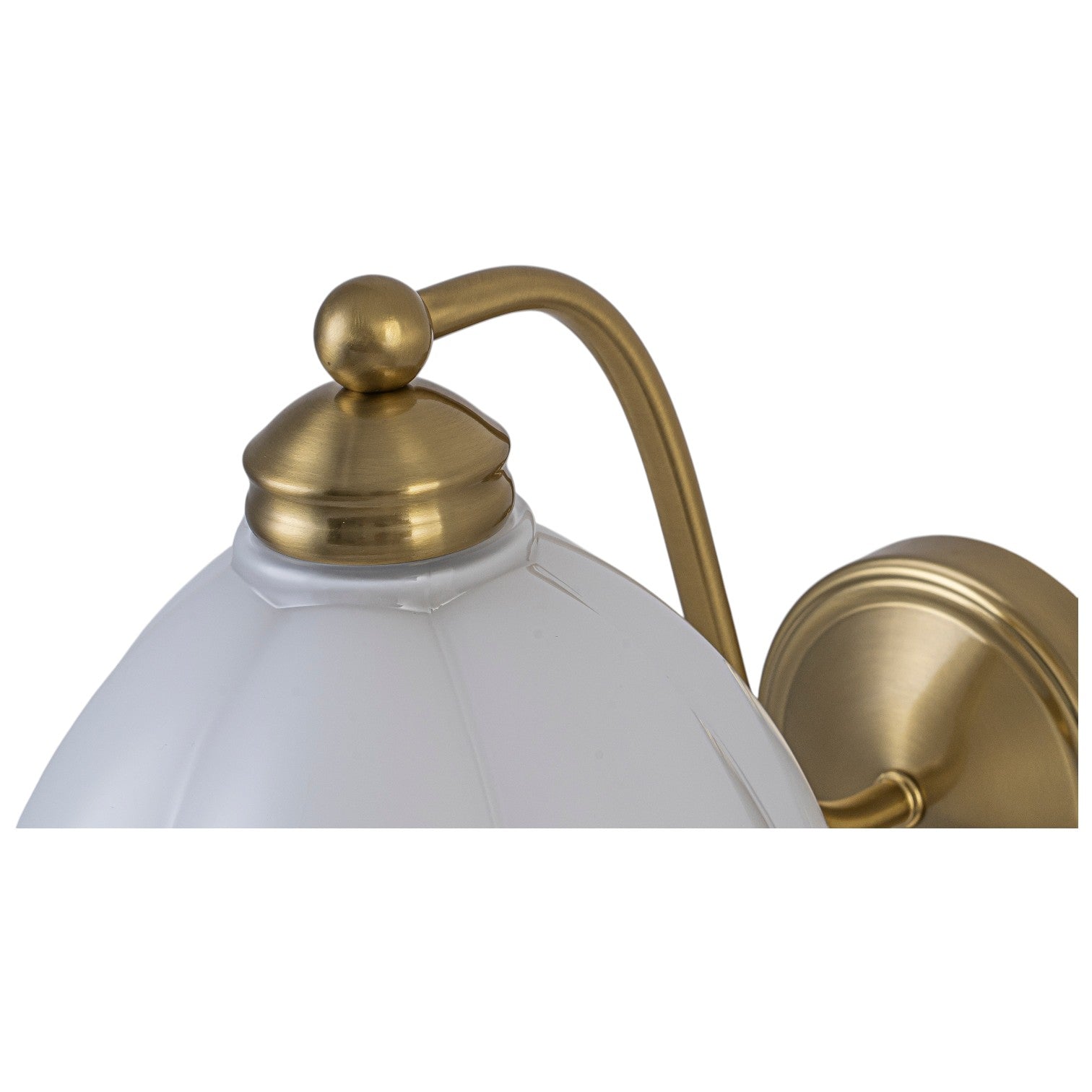 Glowlings 1-Light Modern Antique Brass Vanity Light Scalloped Frosted Glass Shade Wall Sconce