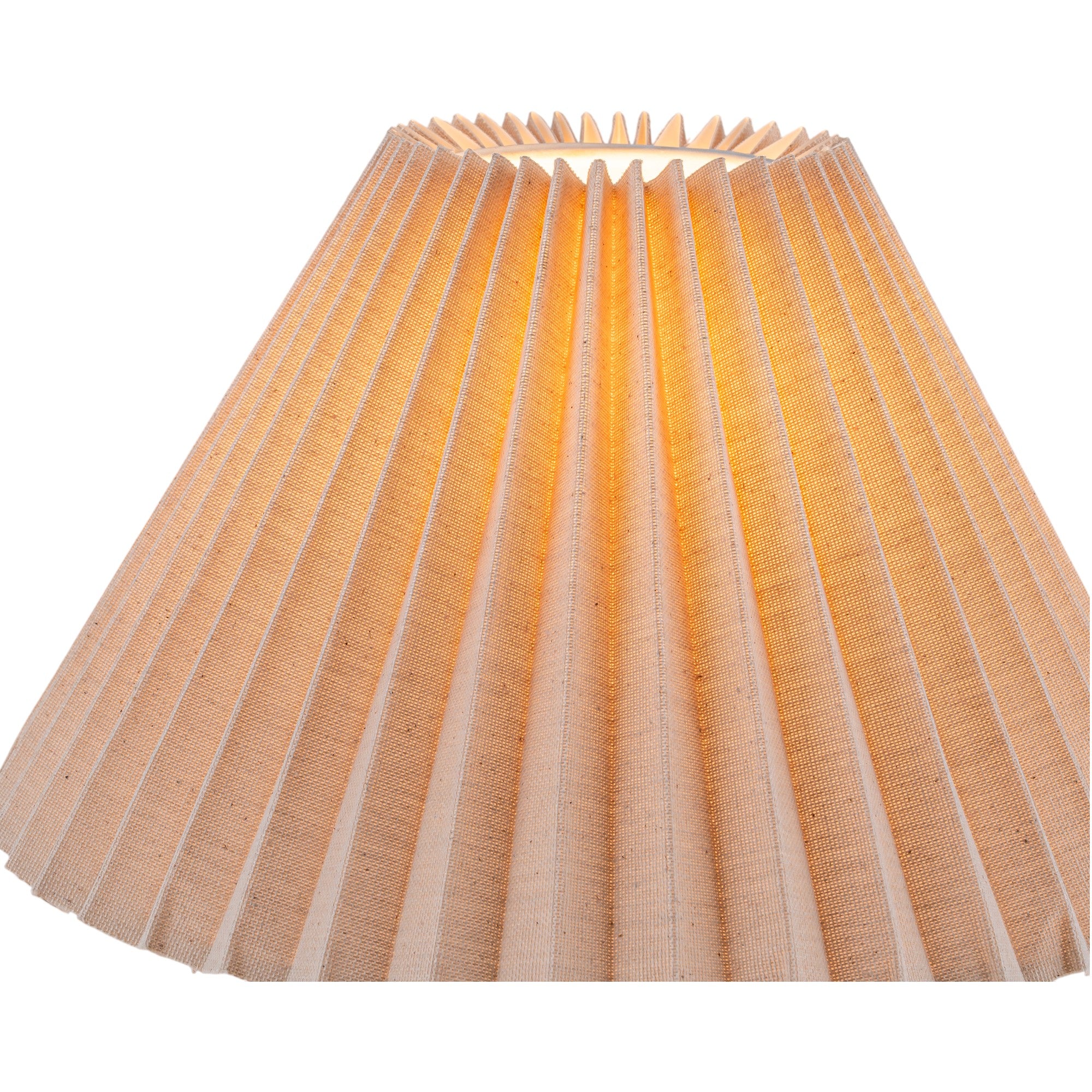 Glowlings 1-Light Modern Beige Natural Stone Fabric Side Table Lamp