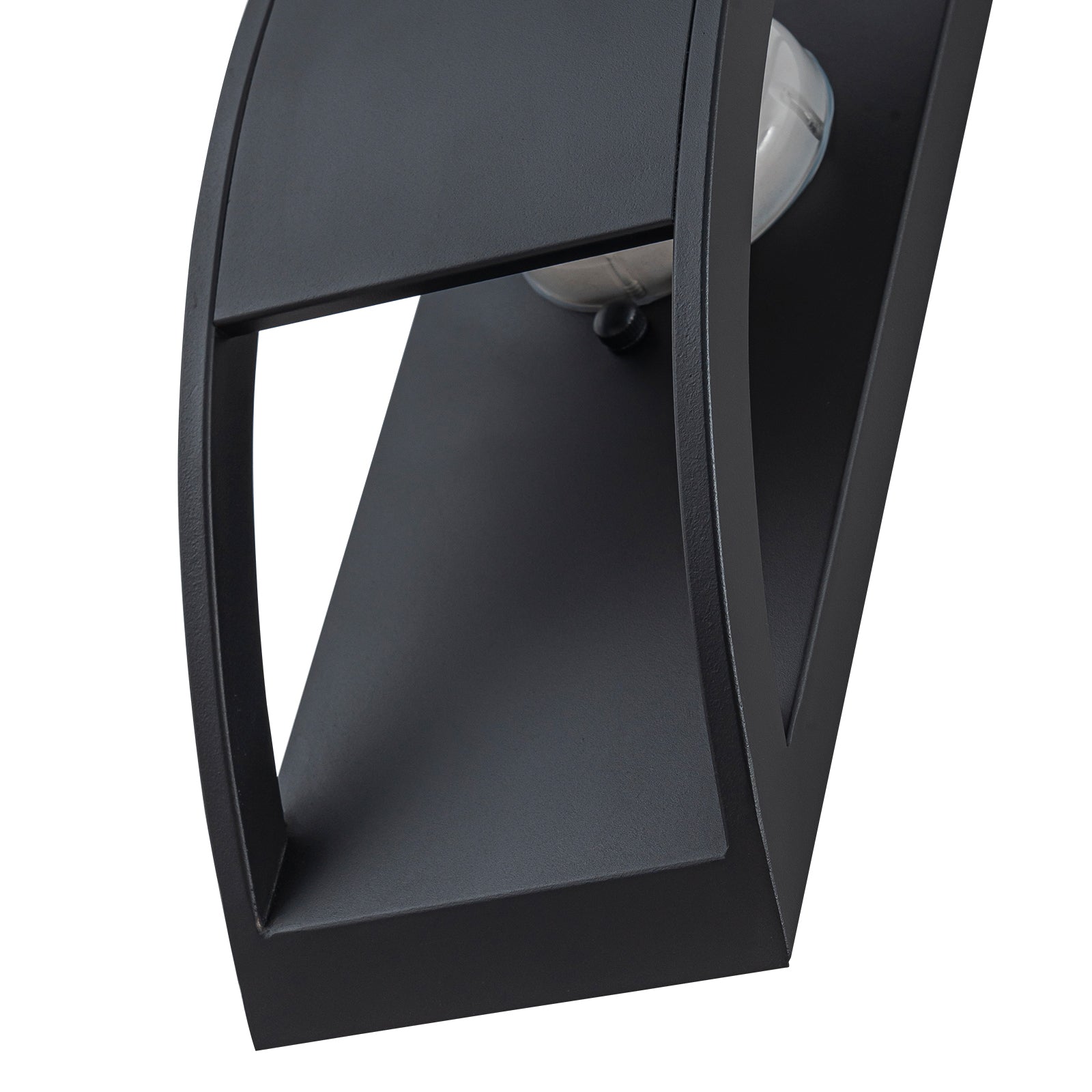 Glowlings 1-Light Modern 16"High Black IP54 Arched Integrated LED Outdoor Wall Sconce