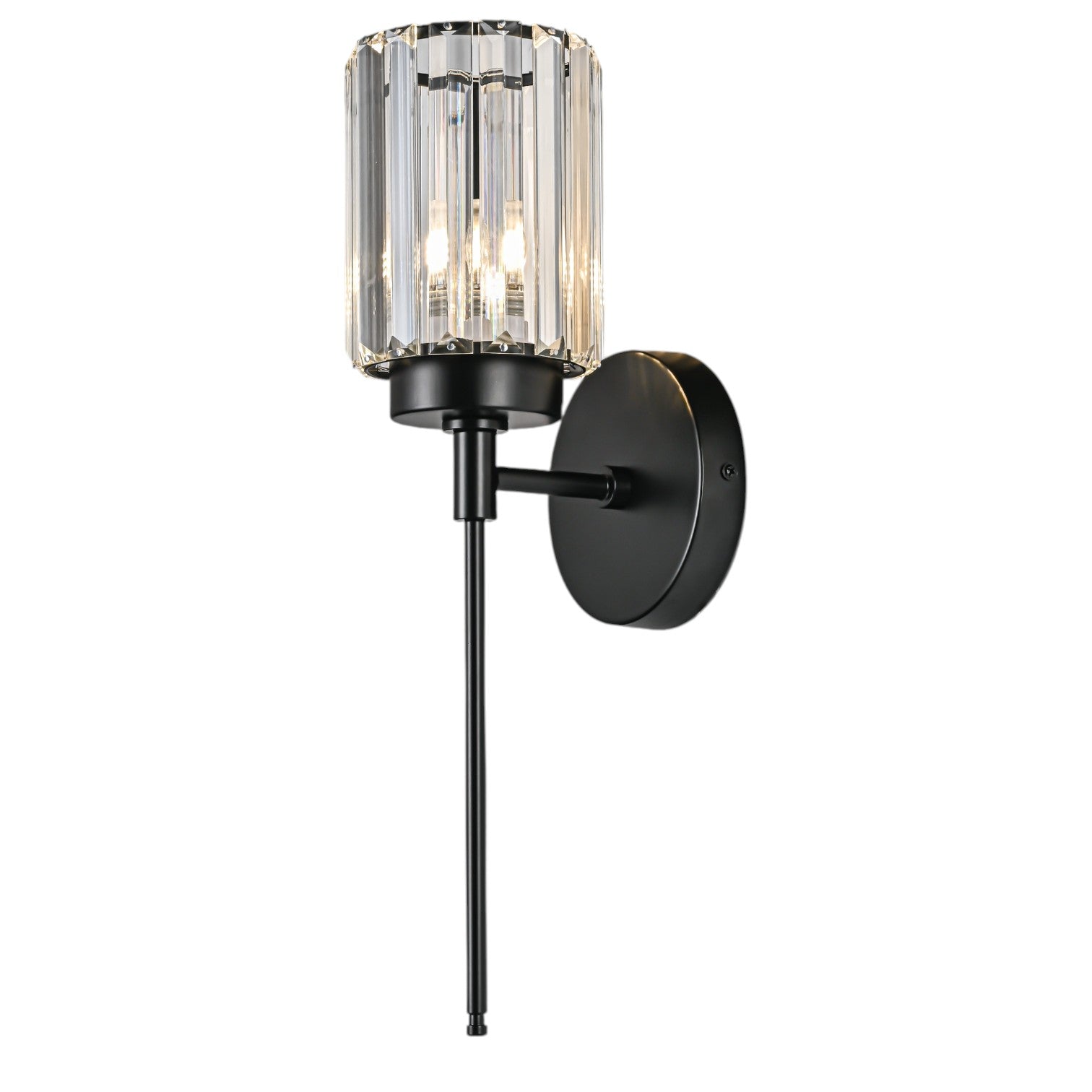 Glowlings 1/2/3/4/5-Light Modern Black/Gold Dimmable Round Crystal Bathroom Vanity Light