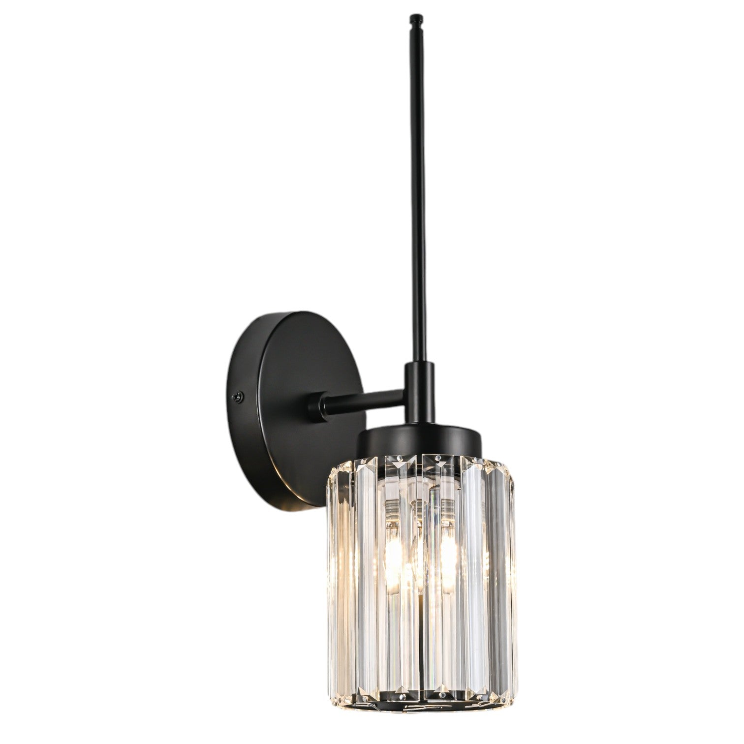 Glowlings 1/2/3/4/5-Light Modern Black/Gold Dimmable Round Crystal Bathroom Vanity Light