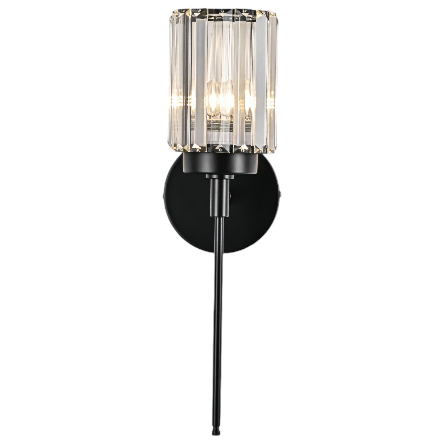 Glowlings 1/2/3/4/5-Light Modern Black/Gold Dimmable Round Crystal Bathroom Vanity Light