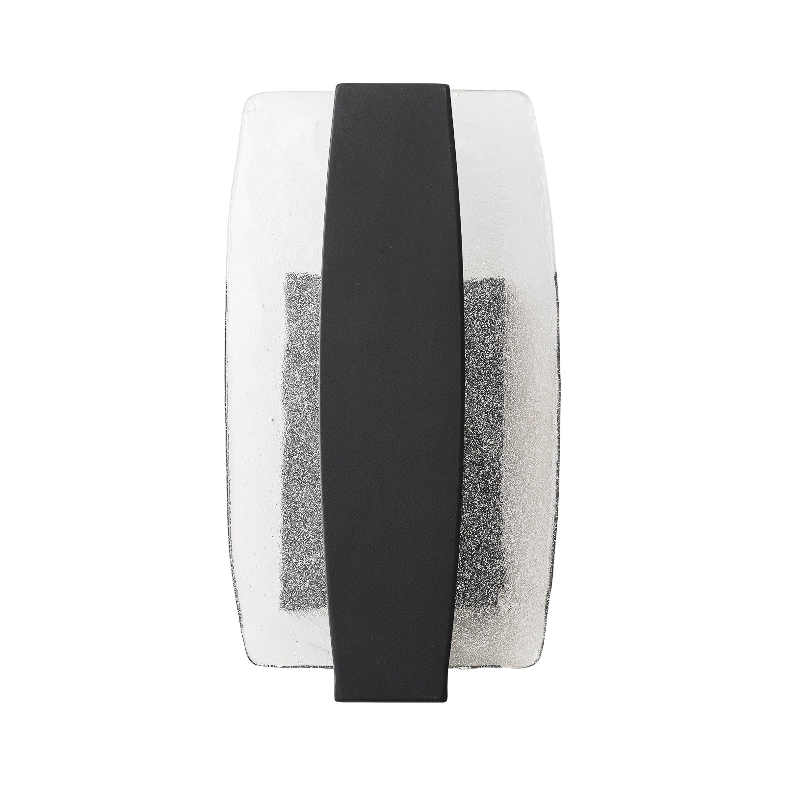 Glowlings 1-Light Modern 15"High Black Handmade Seed Glass Integrated LED Outdoor Wall Sconce