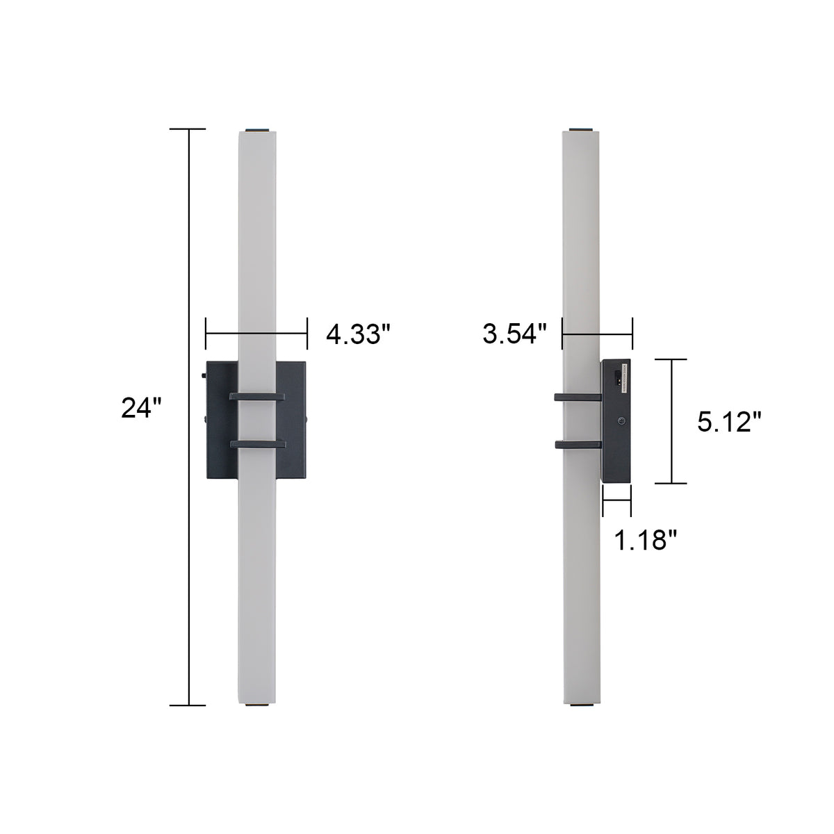 Glowlings 1-Light Modern 24"Wide 3000/4500/6000K Linear Wall Sconce Bathroom Vanity Light with 3CCT
