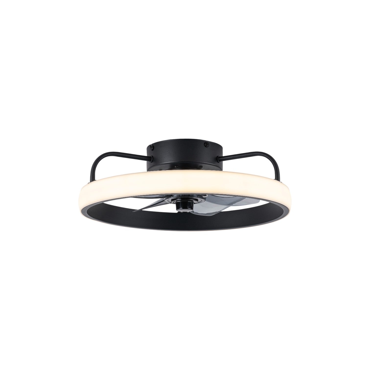 Glowlings 1-Light Modern Black Round LED Ceiling Fan with Light Remote Control