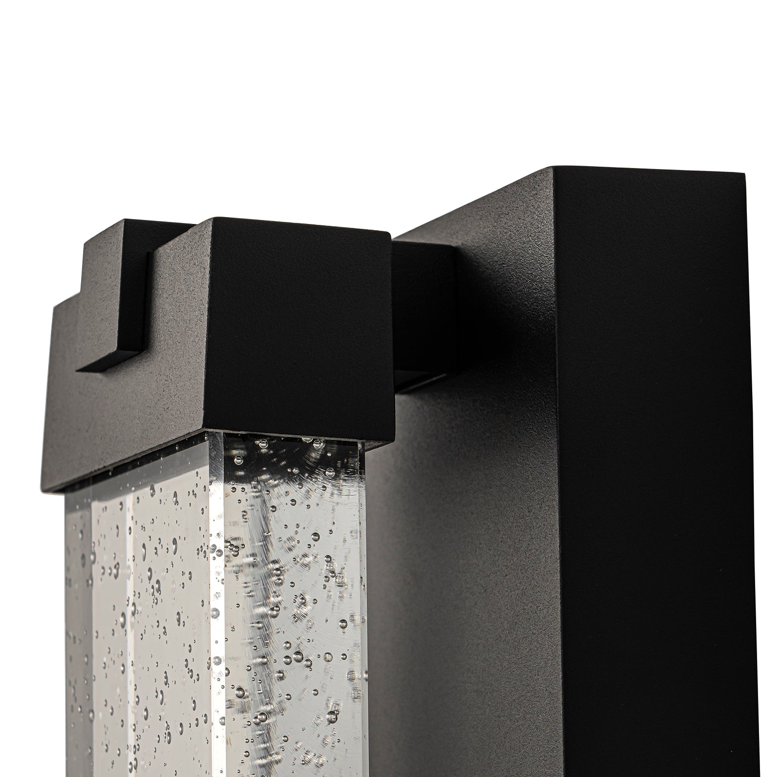 Glowlings 1-Light Modern 13"High IP54 Black Seeded Crystal Integrated LED Outdoor Wall Sconce