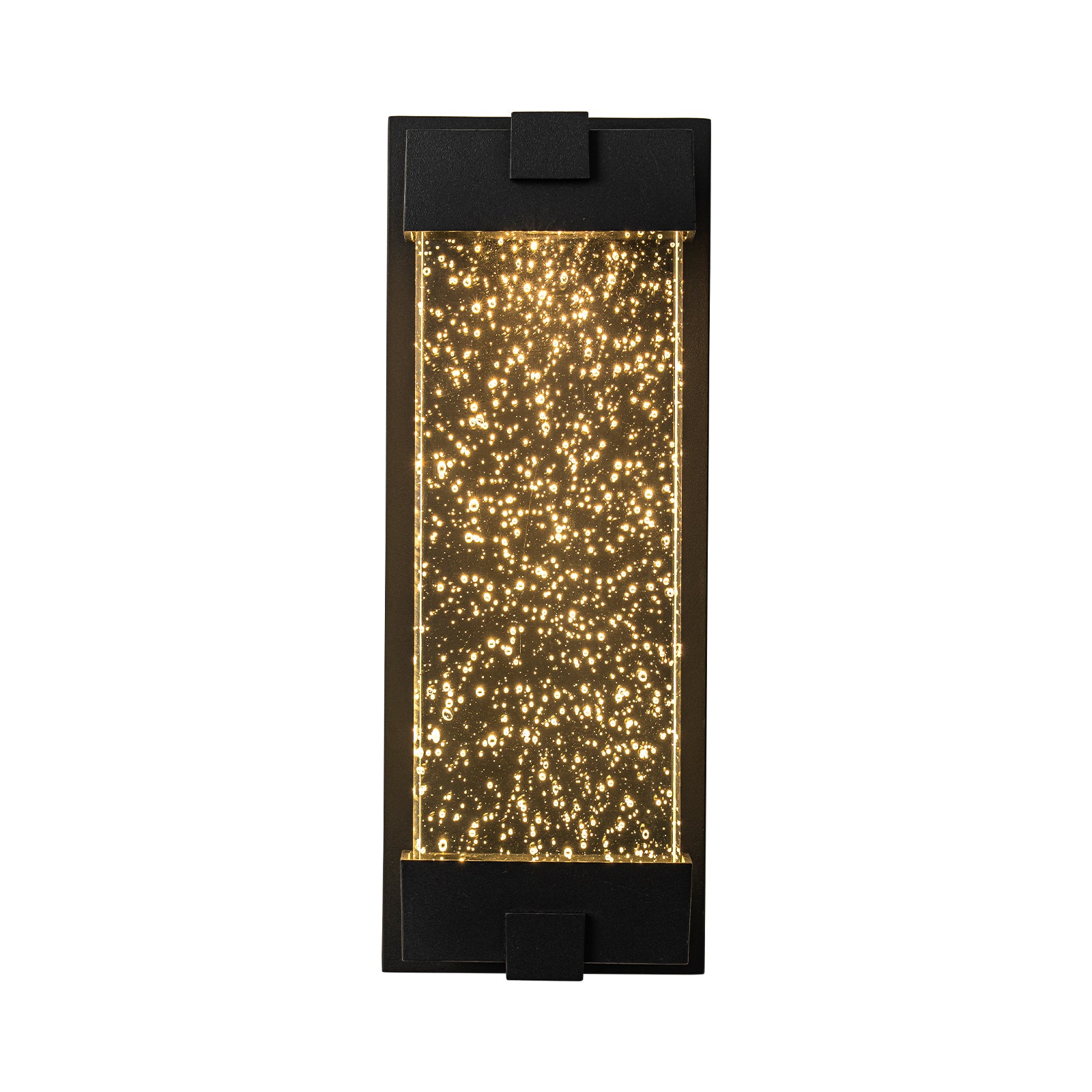 Glowlings 1-Light Modern 13"High IP54 Black Seeded Crystal Integrated LED Outdoor Wall Sconce