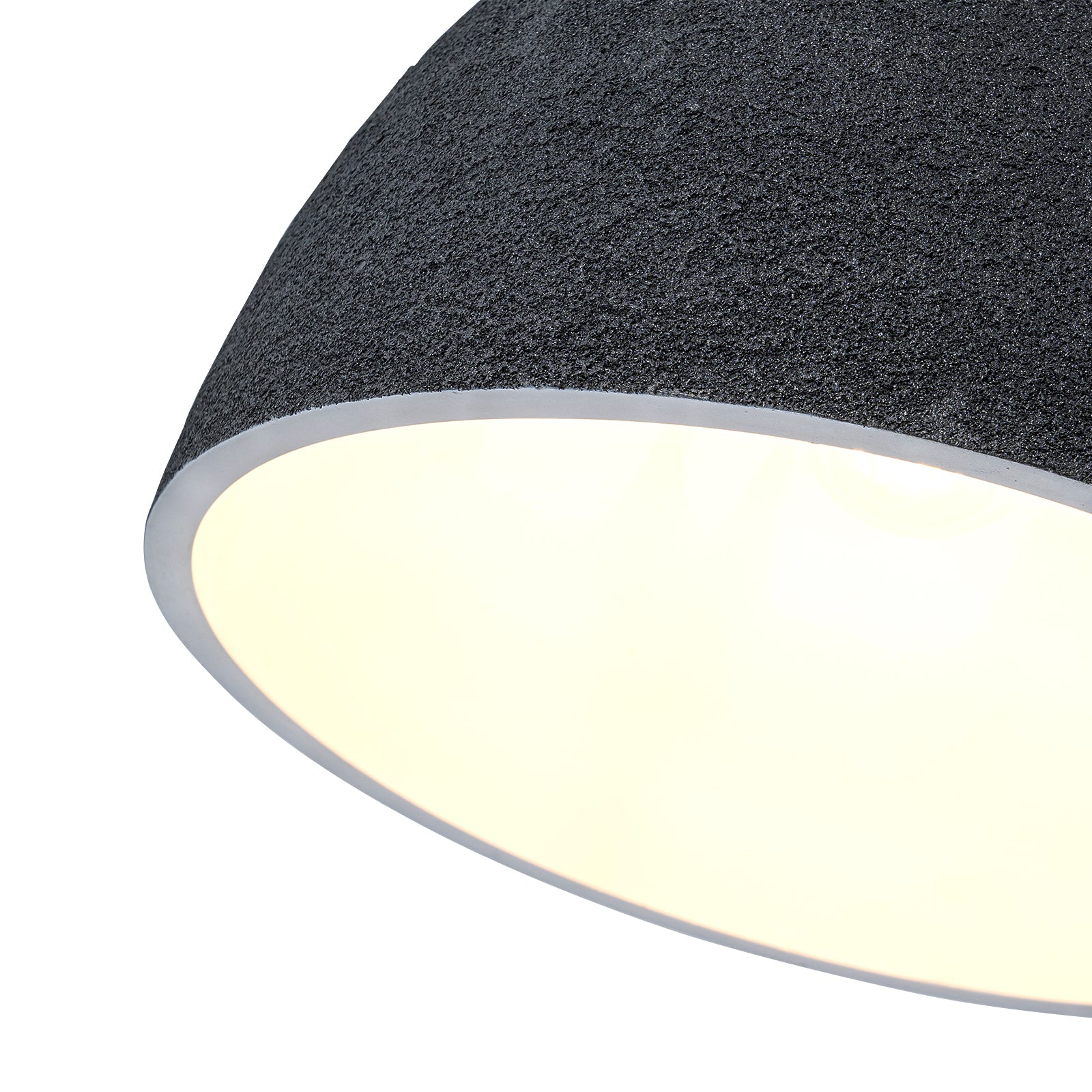 Glowlings 1-Light Modern 12"Wide Black Texture Dome Pendant Light Island Light