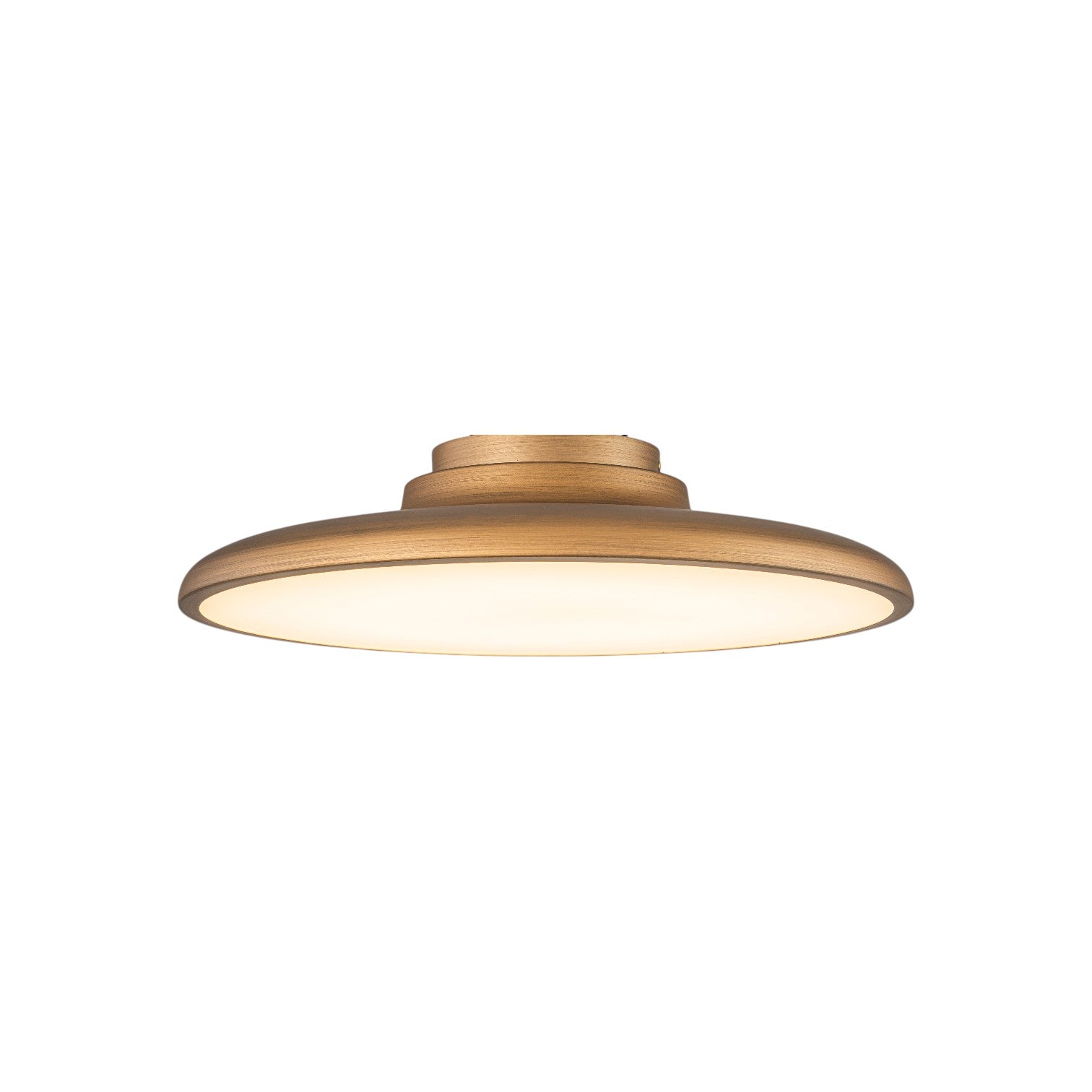 Glowlings 1-Light Modern 16"Wide Antique Brass Round UFO Flying Saucer Dome LED Flush Mount Ceiling Light