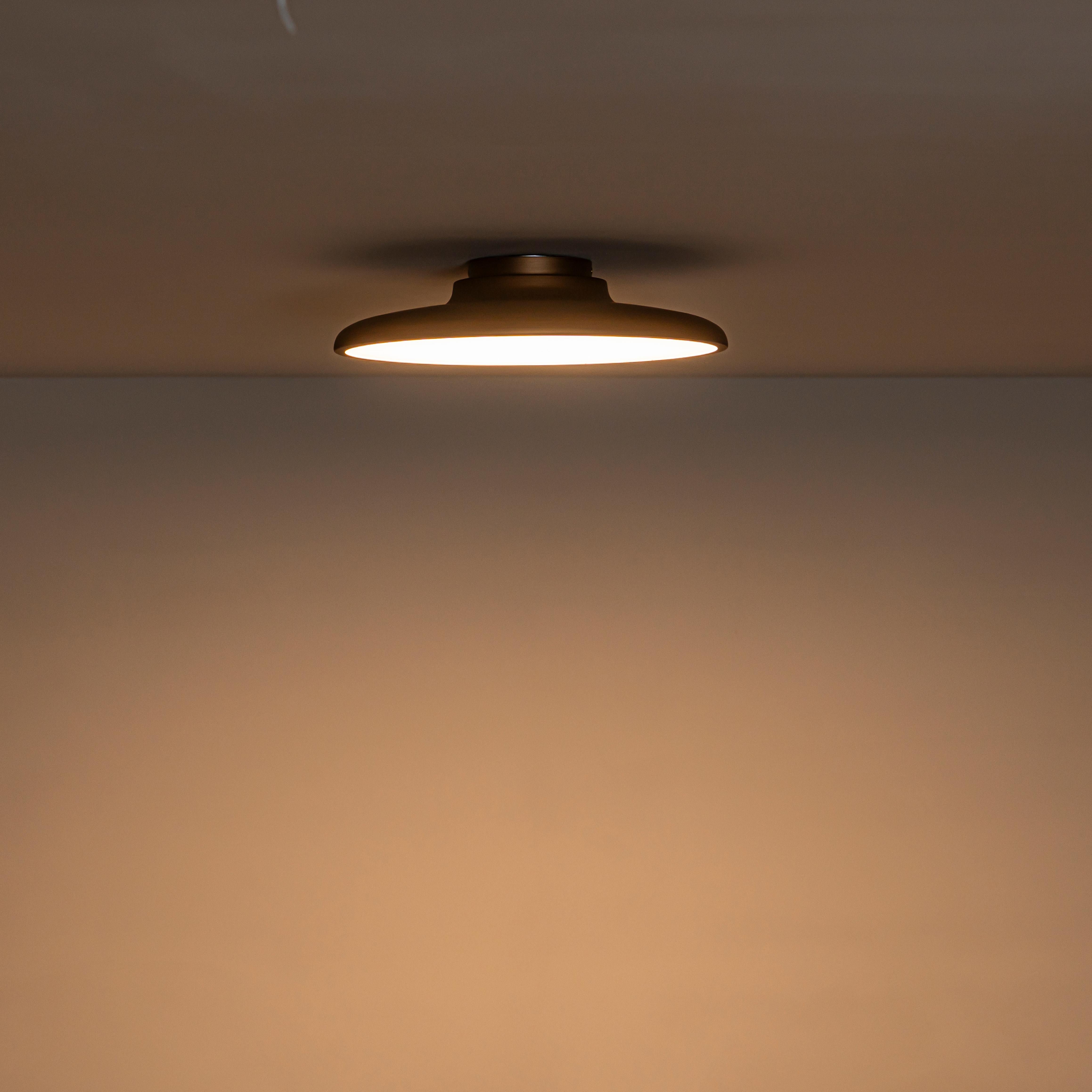 Glowlings 1-Light Modern 16"Wide Antique Brass Round UFO Flying Saucer Dome LED Flush Mount Ceiling Light