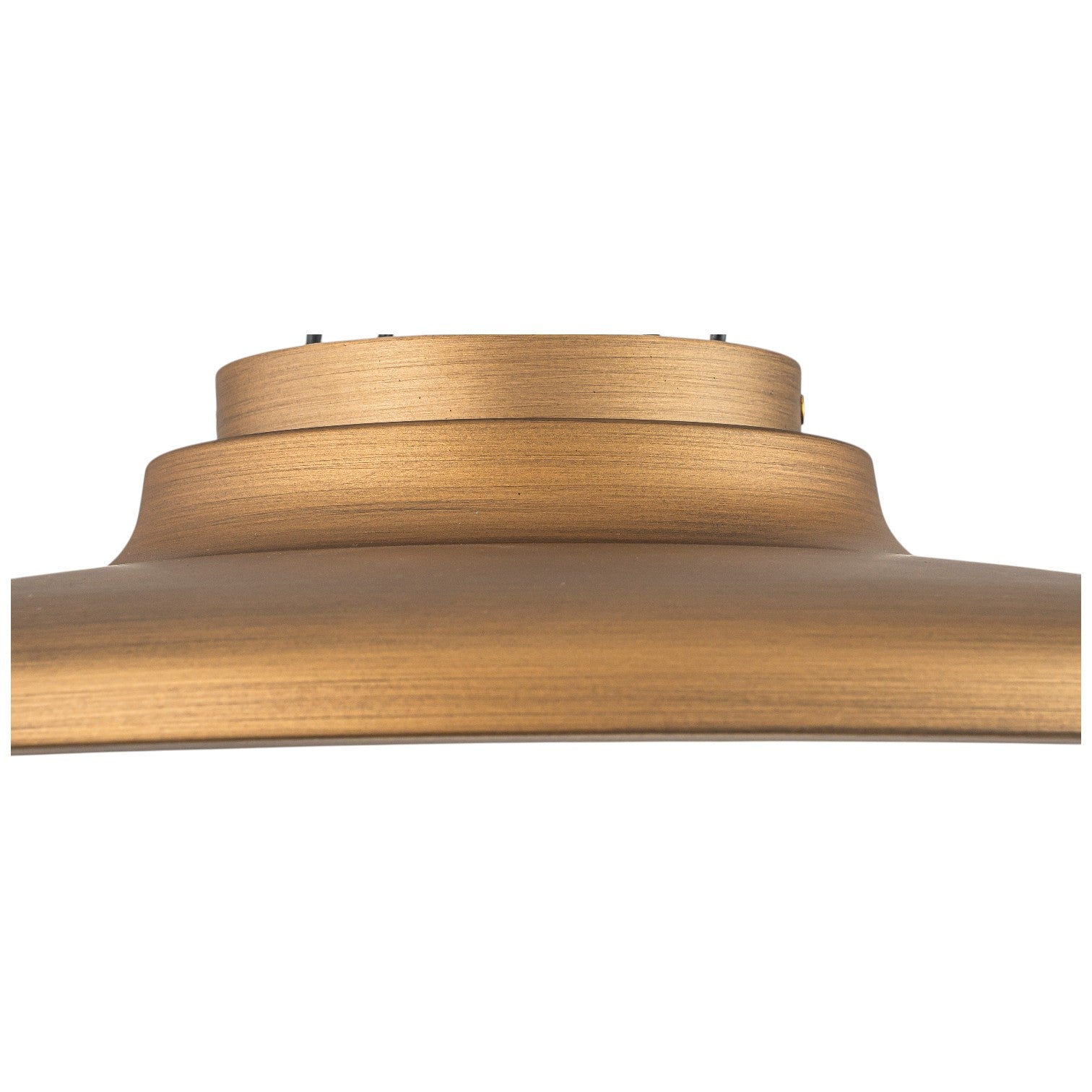 Glowlings 1-Light Modern 16"Wide Antique Brass Round UFO Flying Saucer Dome LED Flush Mount Ceiling Light