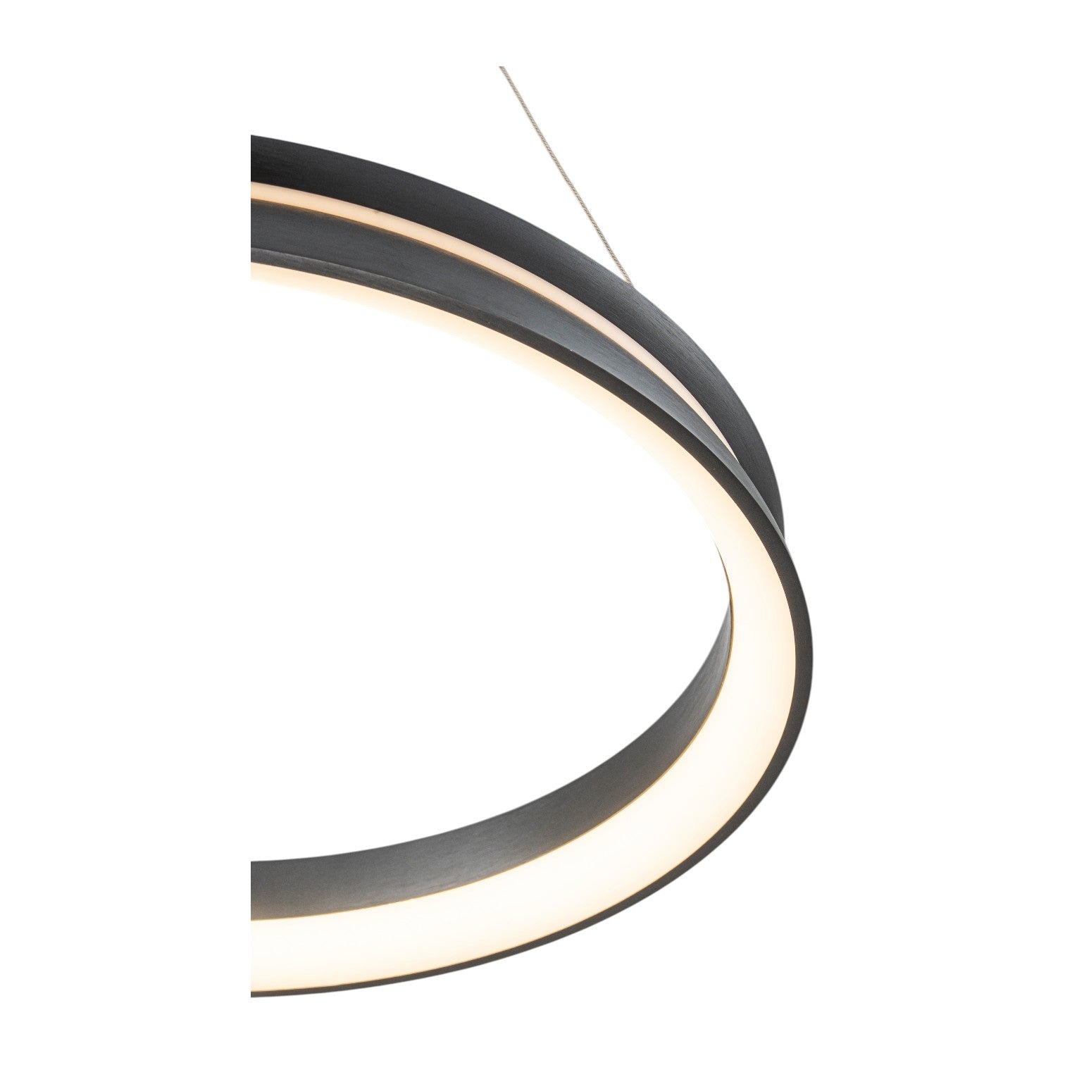 Glowlings Modern 23"Wide Dimmable Integrated LED Ring Chandelier Black Circular Pendant Light Fixture