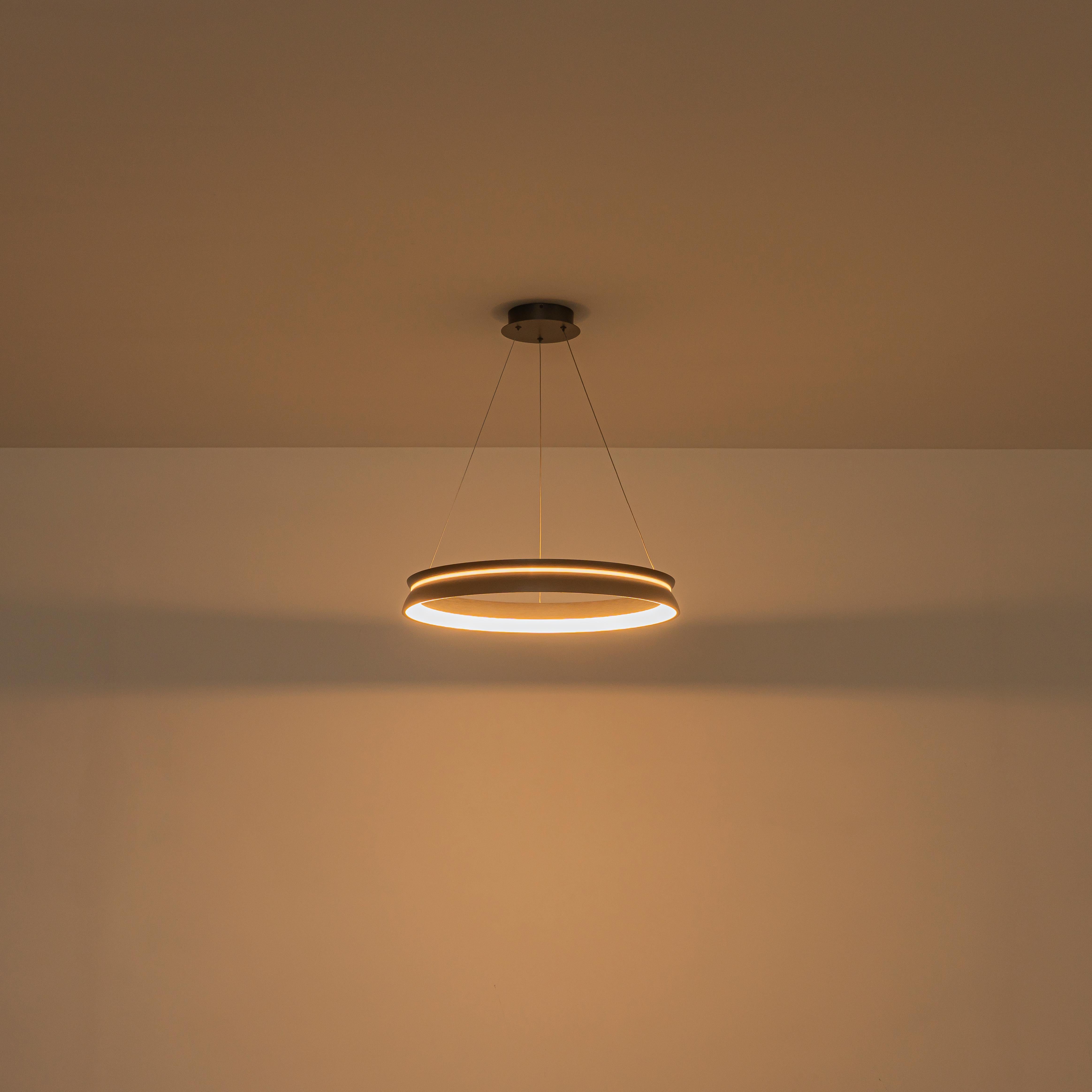 Glowlings Modern 23"Wide Dimmable Integrated LED Ring Chandelier Black Circular Pendant Light Fixture