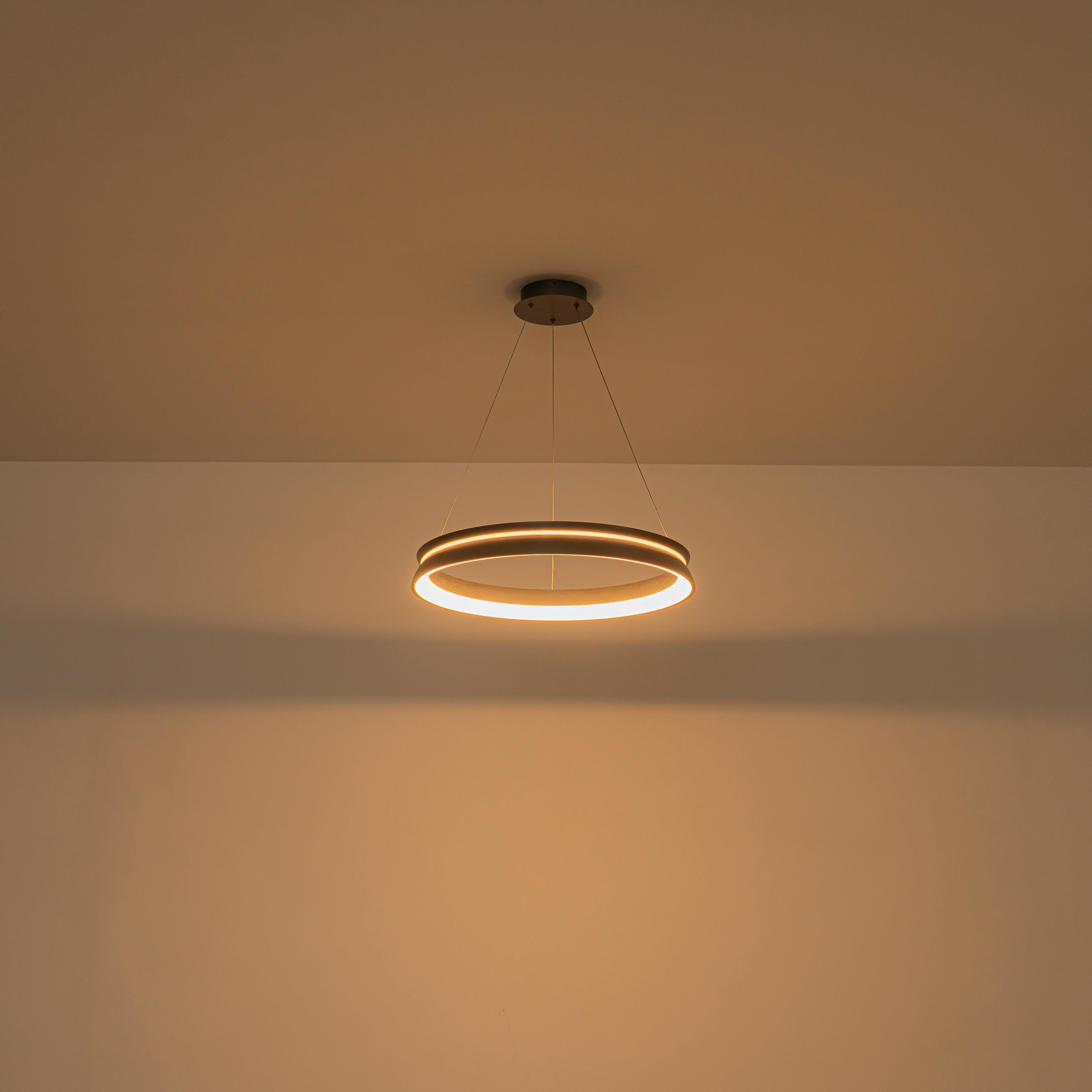 Glowlings Modern 23"Wide Dimmable Integrated LED Ring Chandelier Black Circular Pendant Light Fixture