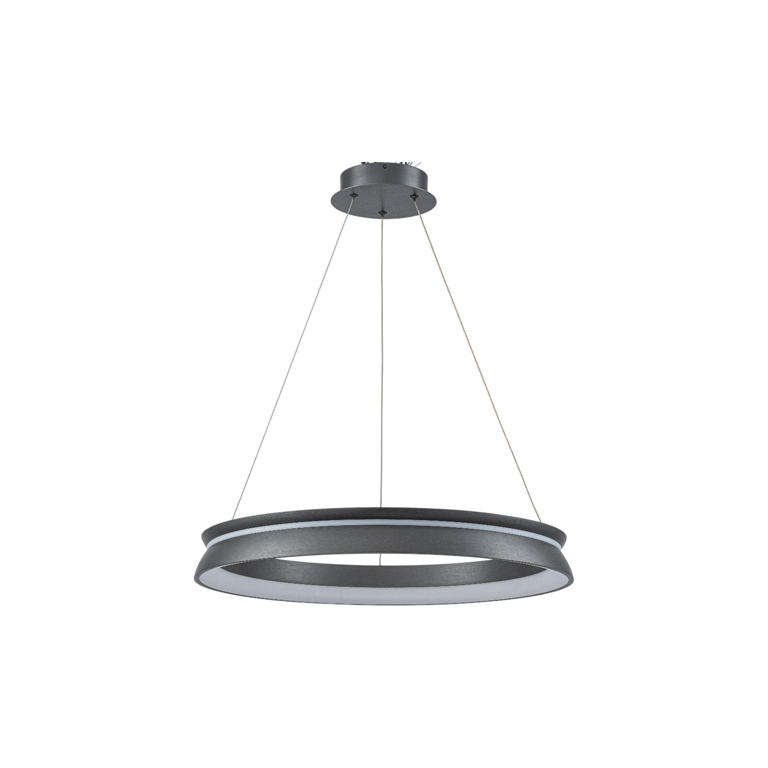 Glowlings Modern 23"Wide Dimmable Integrated LED Ring Chandelier Black Circular Pendant Light Fixture