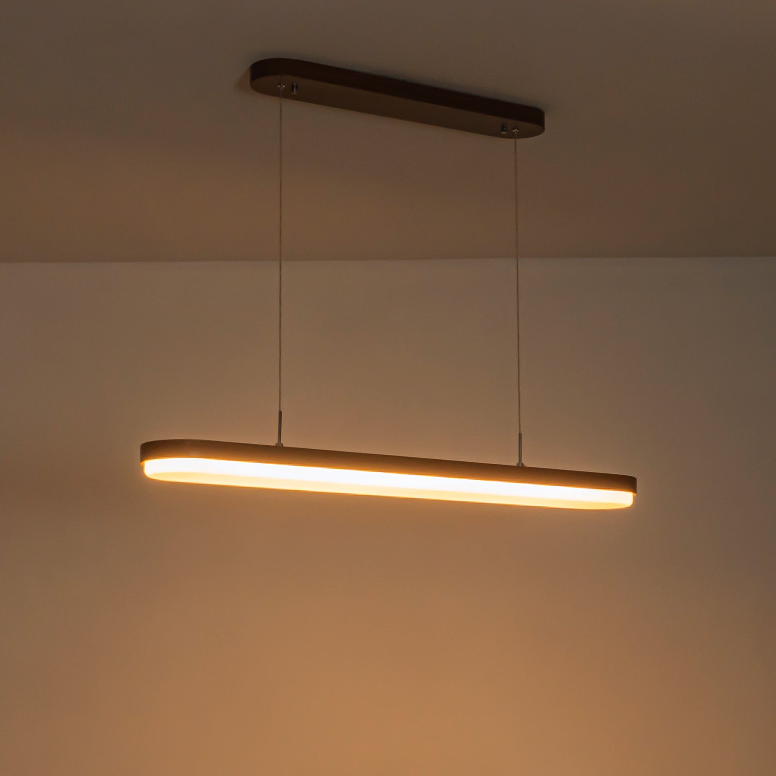 Glowlings 1-Light Modern 39"Wide DIP Switch Dimmable LED Linear Wood Pendant Light