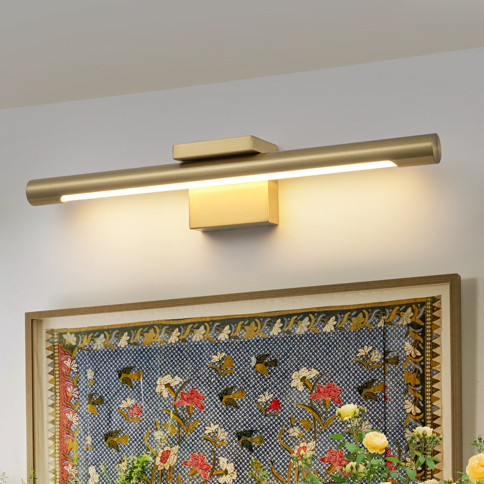 Glowlings 1-Light Modern 24"Wide Gold Copper LED Wall Sconce Picture Light