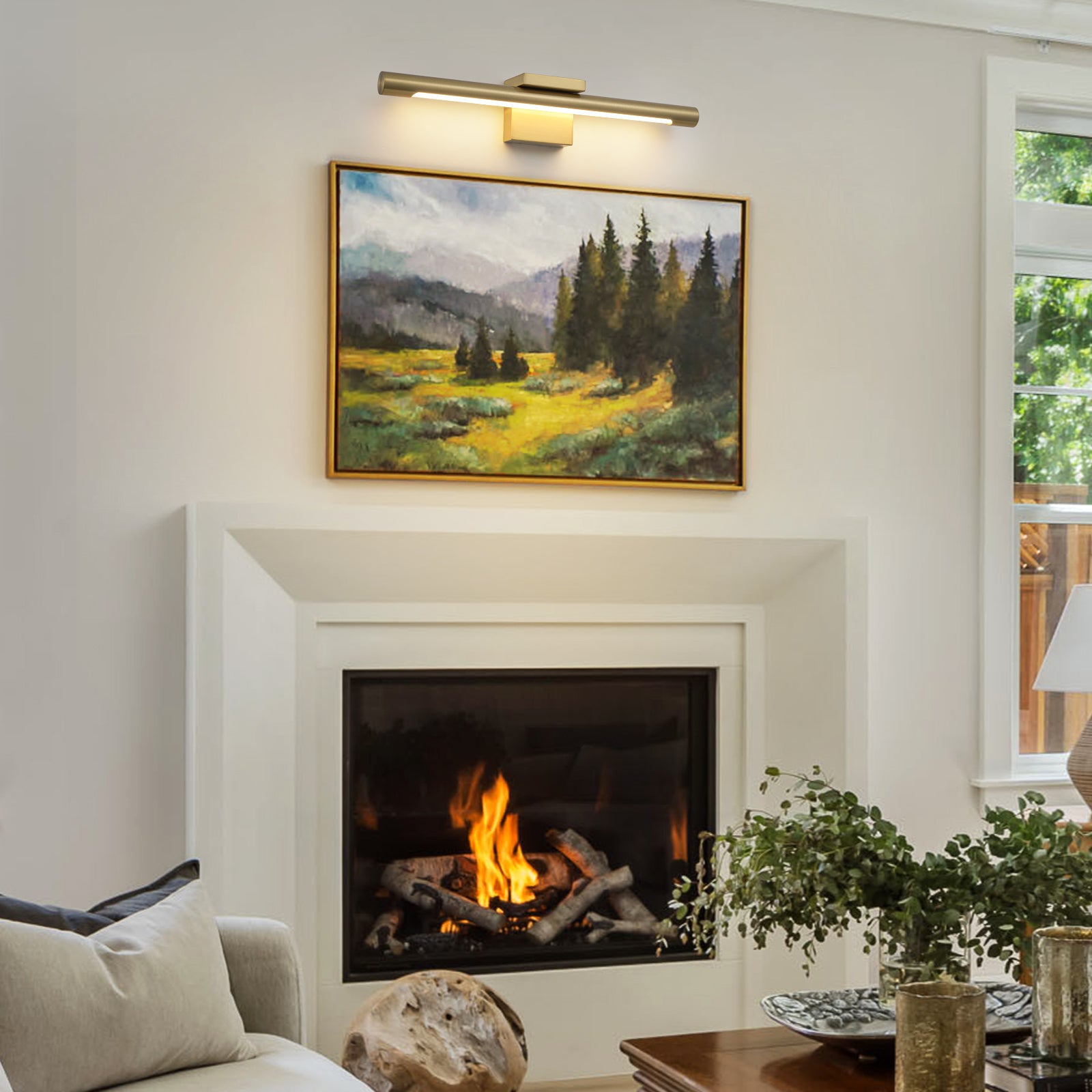 Glowlings 1-Light Modern 24"Wide Gold Copper LED Wall Sconce Picture Light
