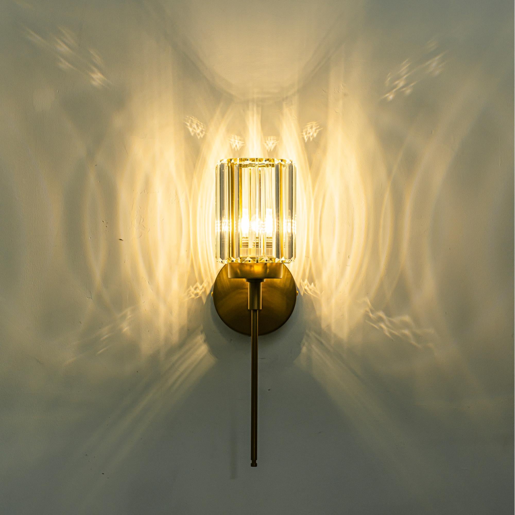 Glowlings 1/2/3/4/5-Light Modern Black/Gold Dimmable Round Crystal Bathroom Vanity Light