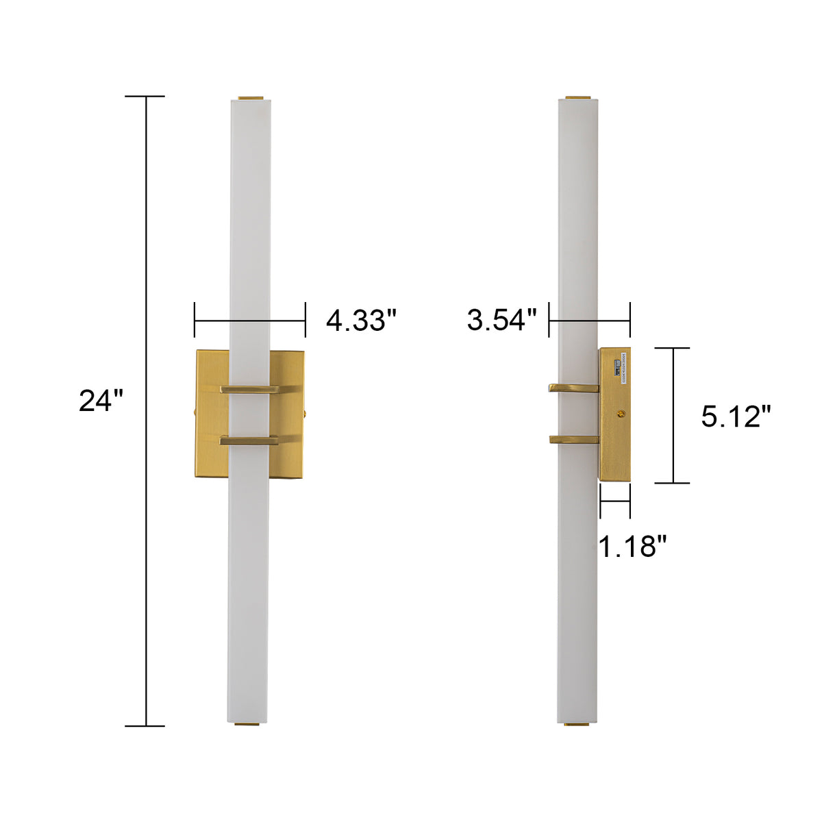 Glowlings 1-Light Modern 24"Wide 3000/4500/6000K Linear Wall Sconce Bathroom Vanity Light with 3CCT