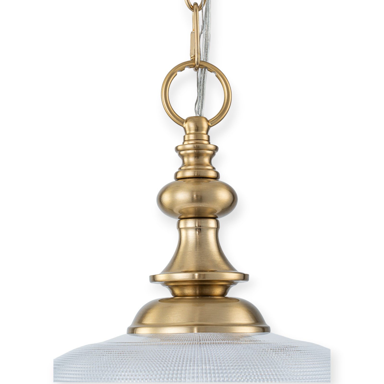 Glowlings 1-Light Modern 11"Wide Gold Prismatic Clear Glass Dome Pendant Light/Semi-Flush Mount