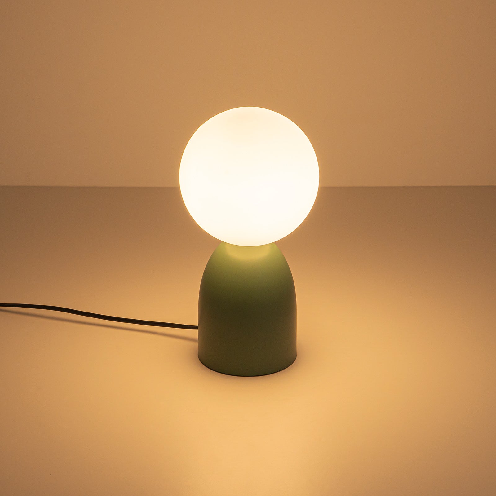 Glowlings 1-Light Modern Green Opal Glass Small Side Table Lamp