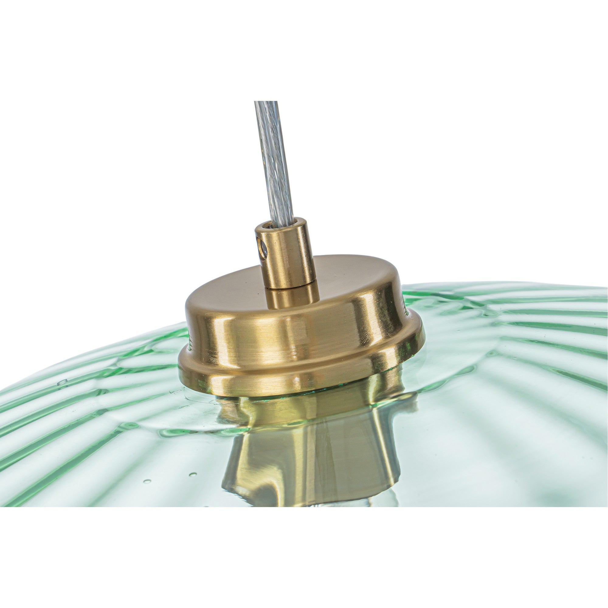 Glowlings 1-Light Modern 11"Wide Green Ribbed Glass Lantern Pendant Light Island Light