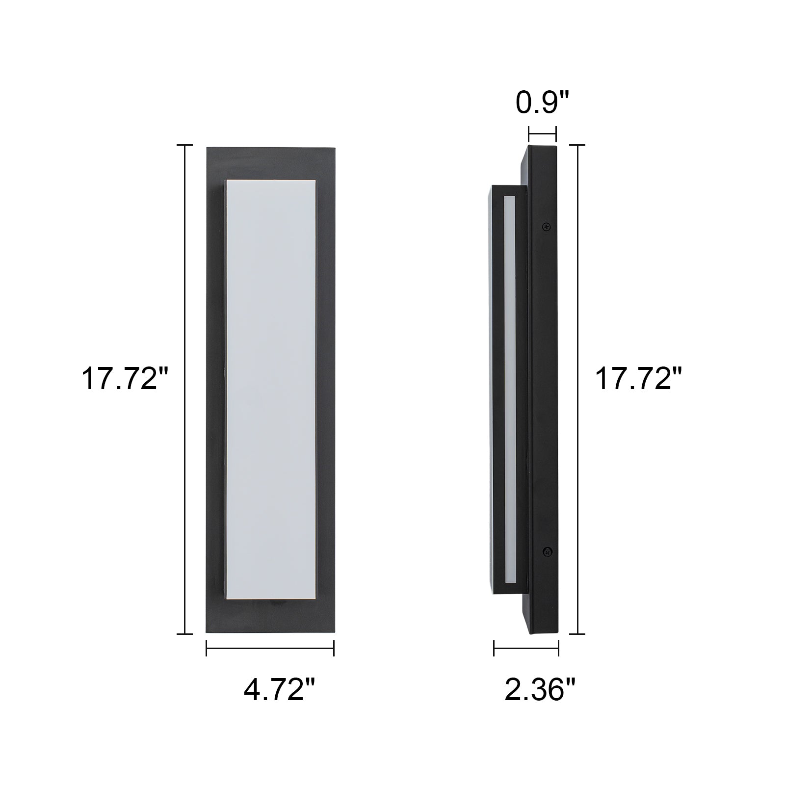 Glowlings 1-Light Modern IP44 Matte Black Linear Warm White 3000K LED Outdoor Wall Sconce