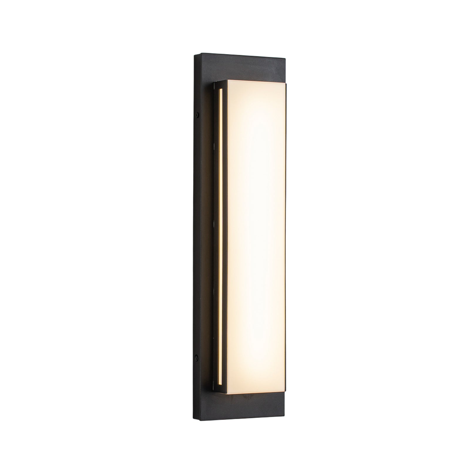 Glowlings 1-Light Modern IP44 Matte Black Linear Warm White 3000K LED Outdoor Wall Sconce