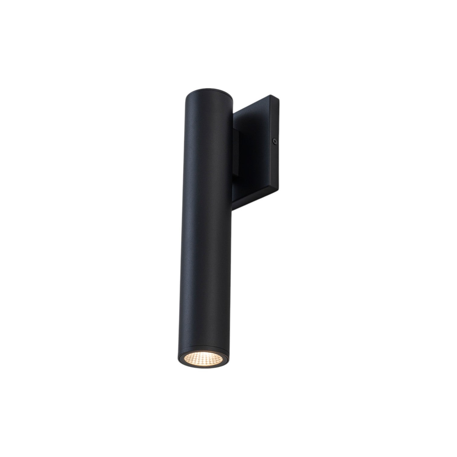 Glowlings 1-Light Modern 12"High IP54 Matte Black Cylinder Outdoor LED Wall Sconce