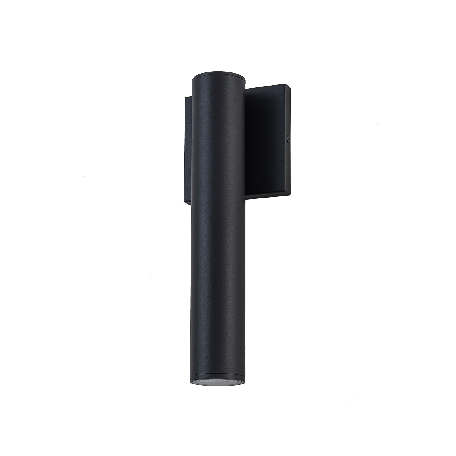 Glowlings 1-Light Modern 12"High IP54 Matte Black Cylinder Outdoor LED Wall Sconce