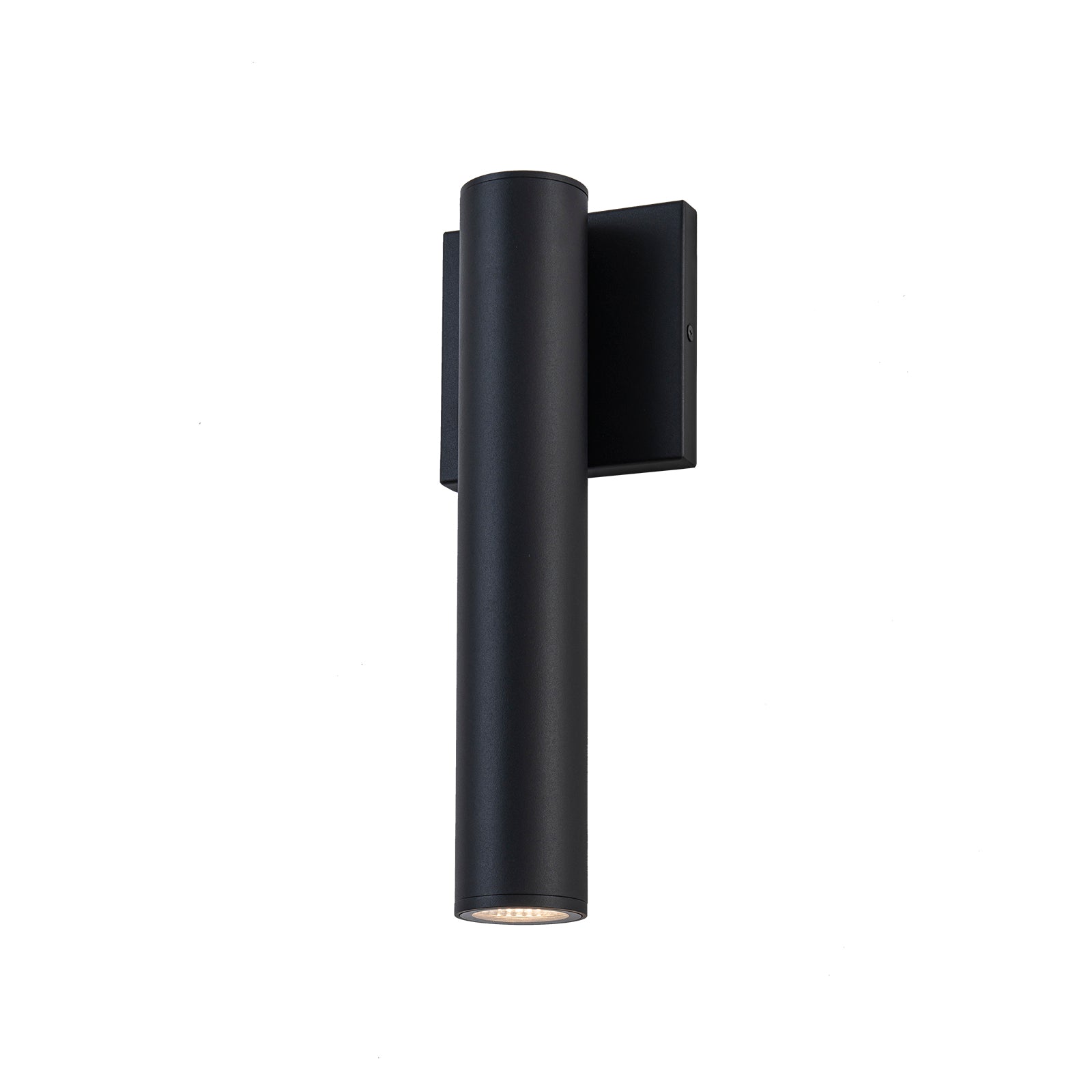 Glowlings 1-Light Modern 12"High IP54 Matte Black Cylinder Outdoor LED Wall Sconce