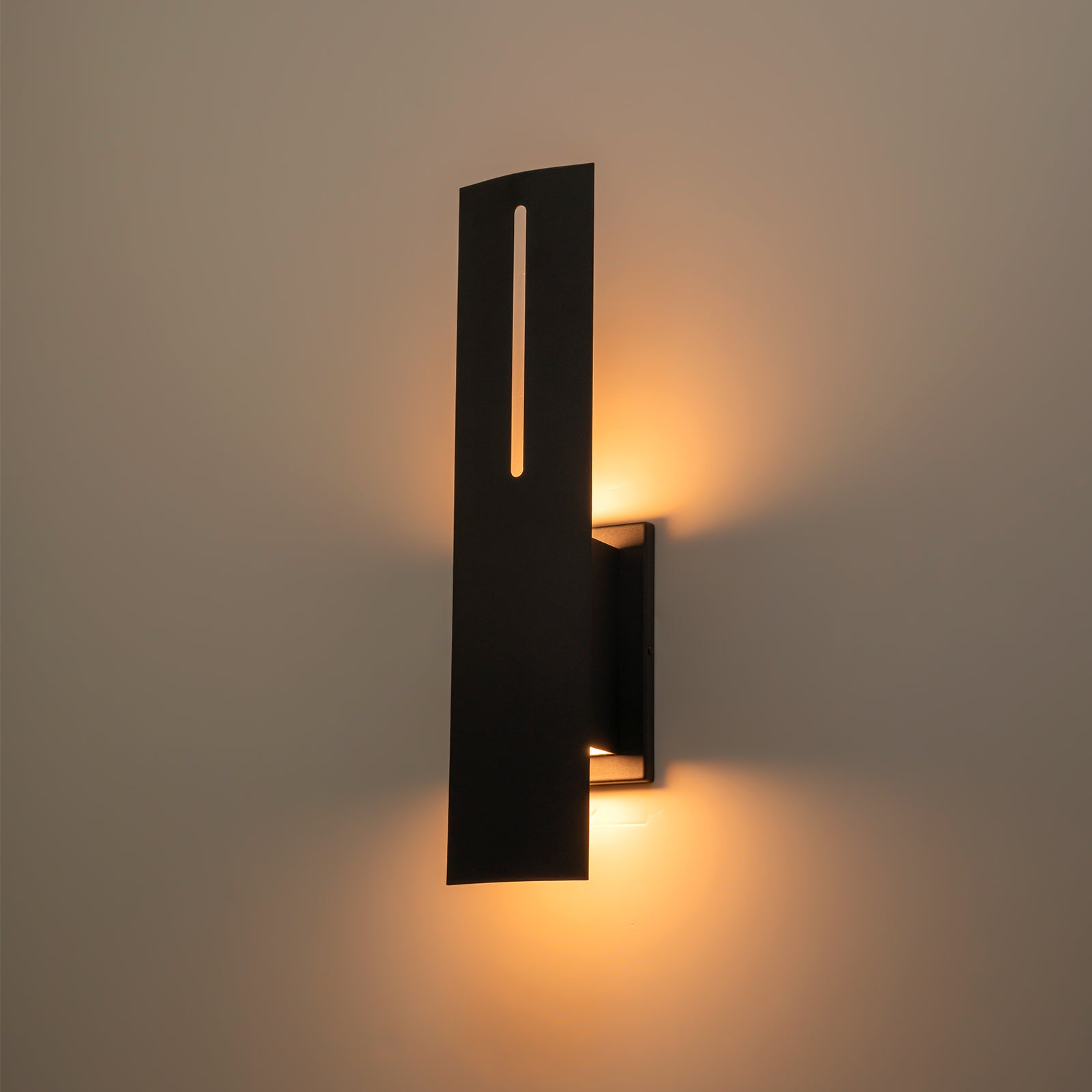 Glowlings 1-Light Modern 20"High IP54 Textured Black Up & Down LED Outdoor Wall Sconce