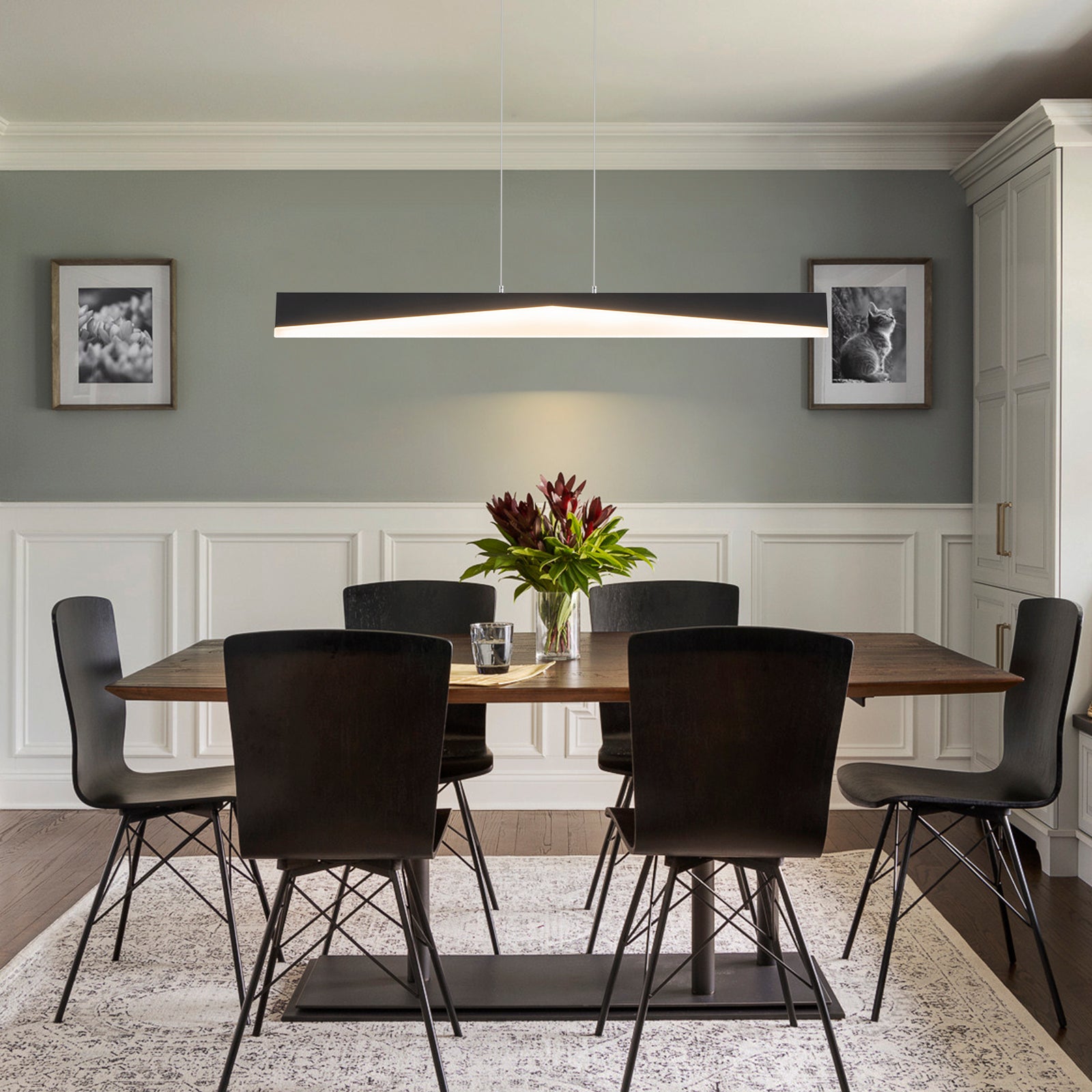 Glowlings 1-Light Modern 40"Wide LED Linear Pendant Light Island Light