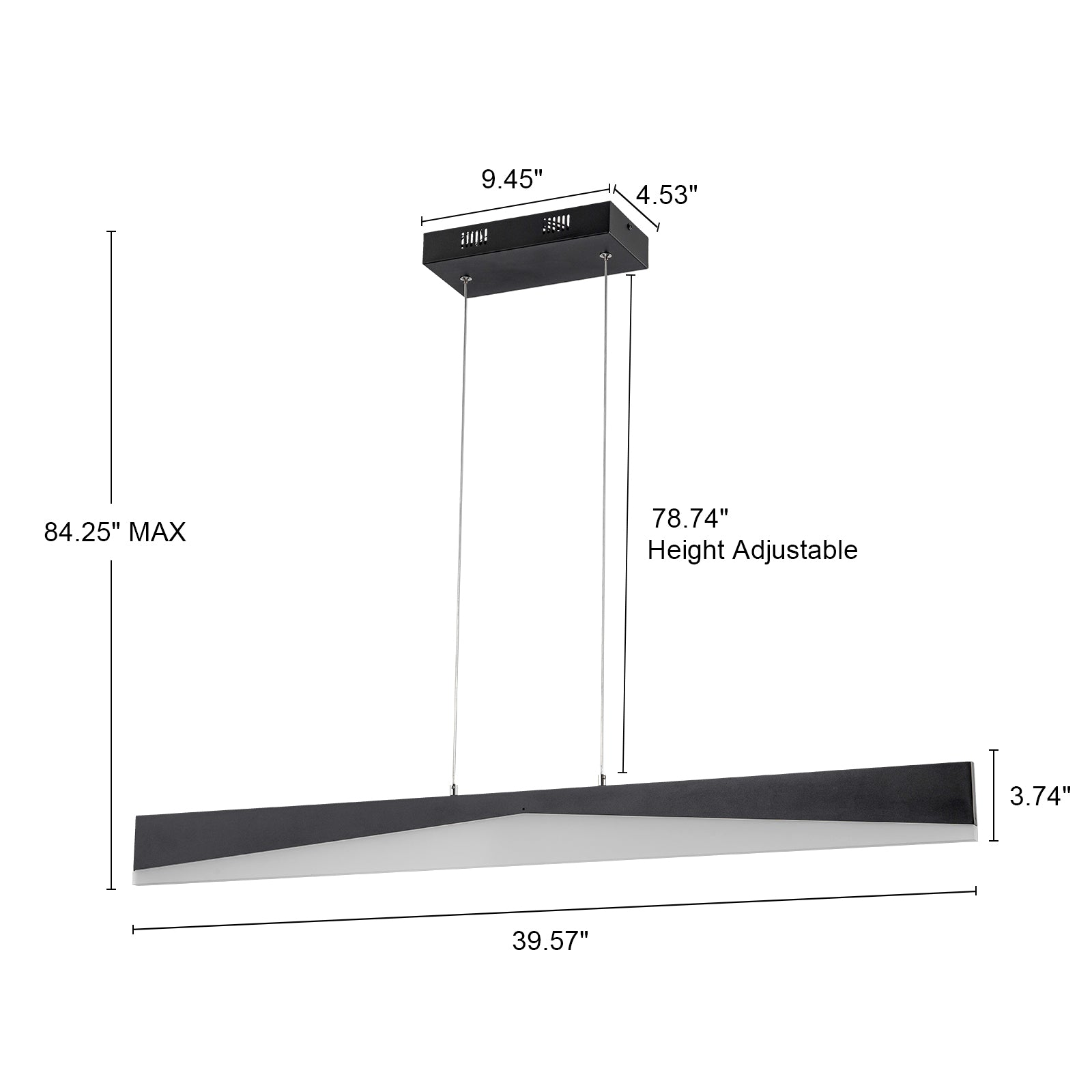 Glowlings 1-Light Modern 40"Wide LED Linear Pendant Light Island Light