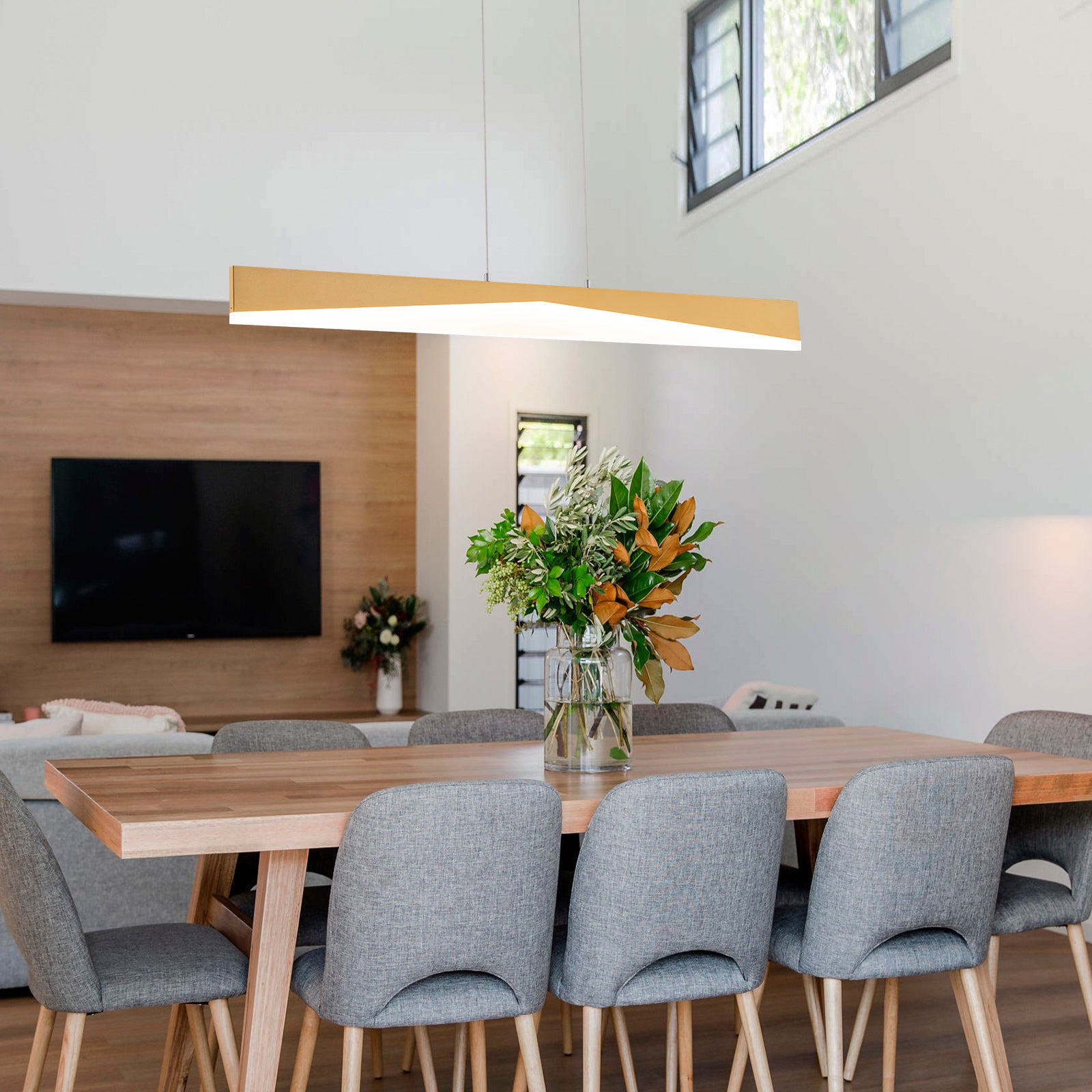 Glowlings 1-Light Modern 40"Wide LED Linear Pendant Light Island Light