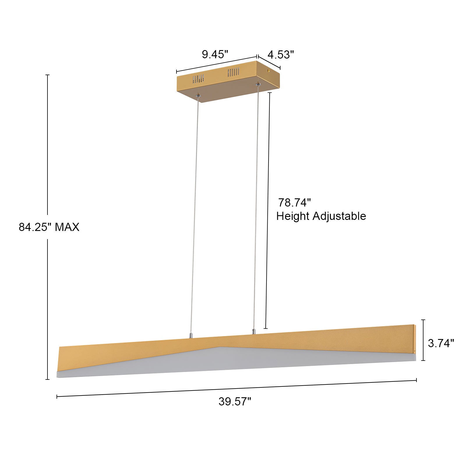 Glowlings 1-Light Modern 40"Wide LED Linear Pendant Light Island Light