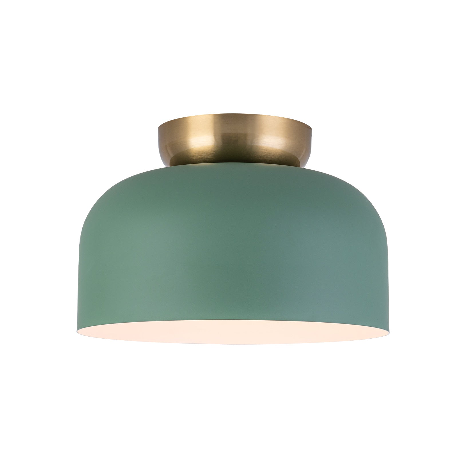 Glowlings 1-Light Modern Macaroon Green Dome Flush Mount Ceiling Light