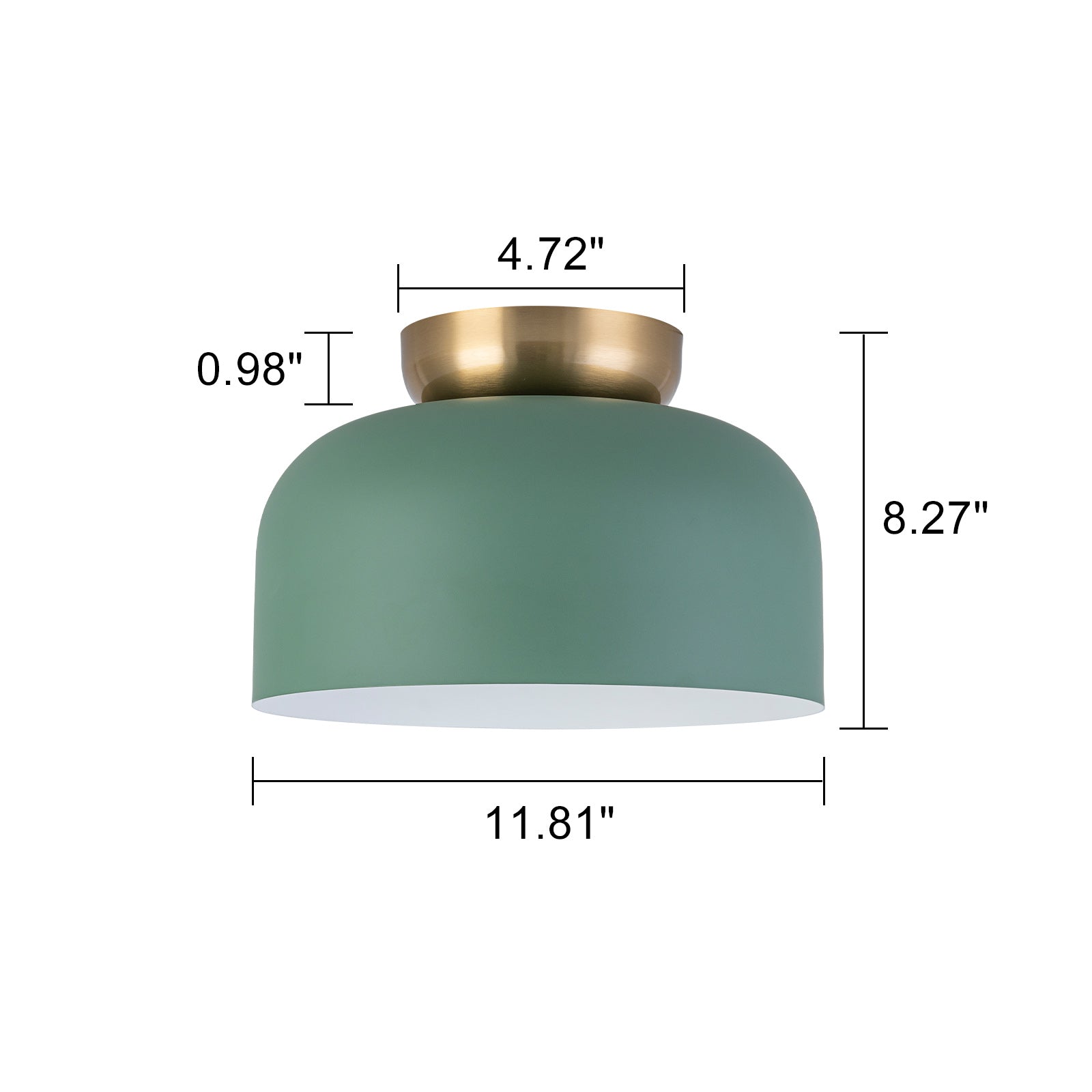 Glowlings 1-flammige moderne Deckenleuchte mit Kuppel in Macaron-Grün