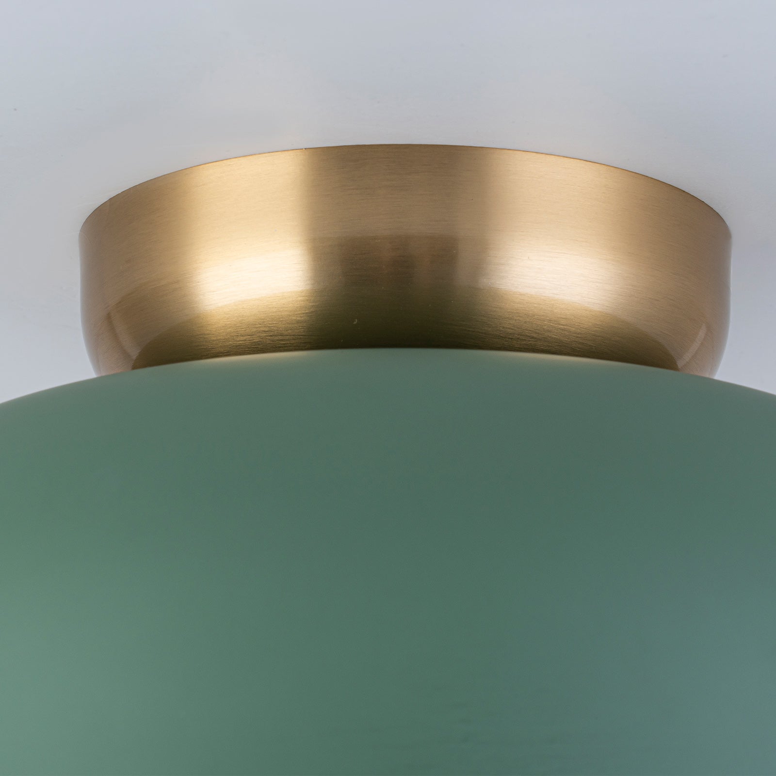 Glowlings 1-Light Modern Macaroon Green Dome Flush Mount Ceiling Light