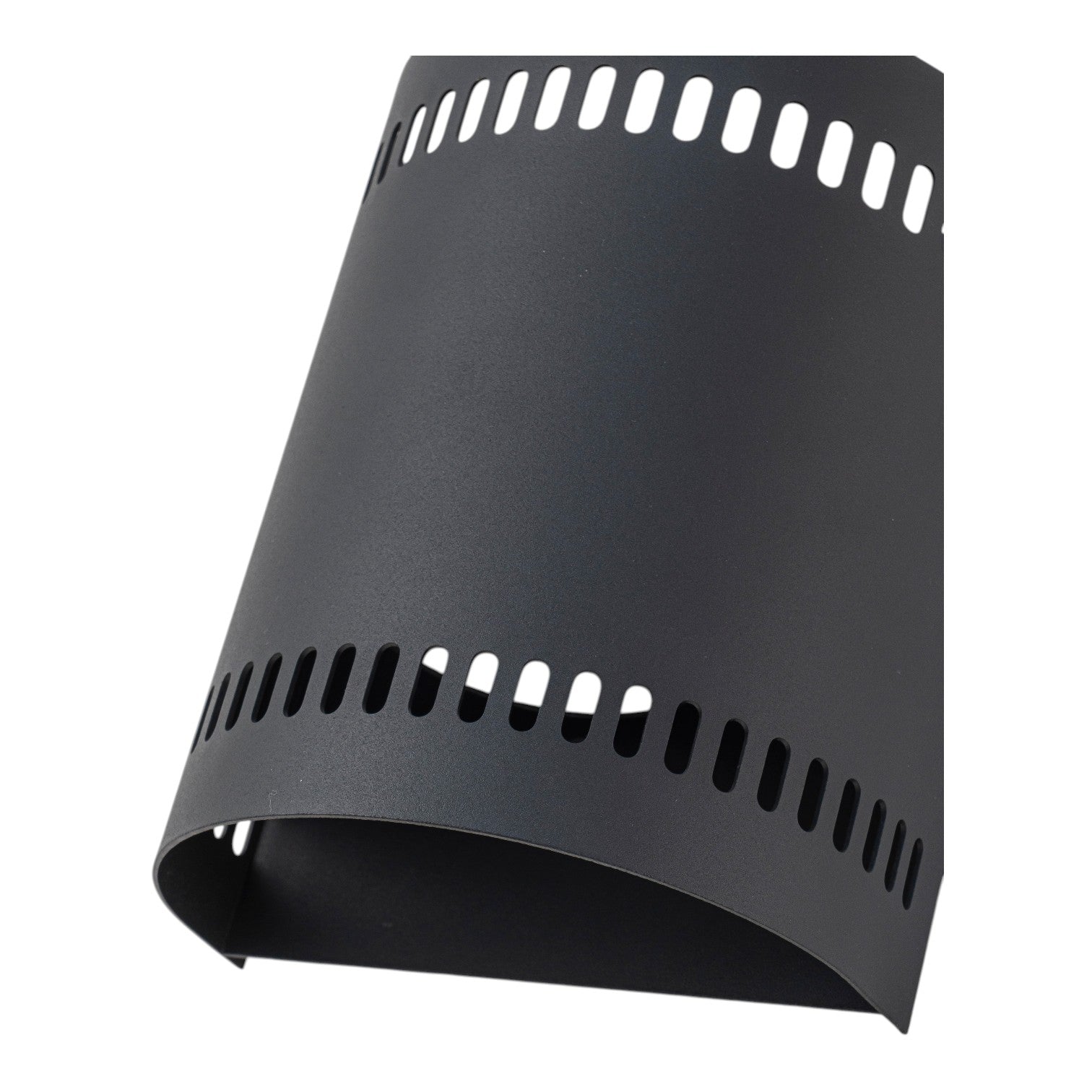 Glowlings 1-Light Modern 7"High IP56 Matte Black Cylinder Punched Hole Outdoor LED Wall Sconce