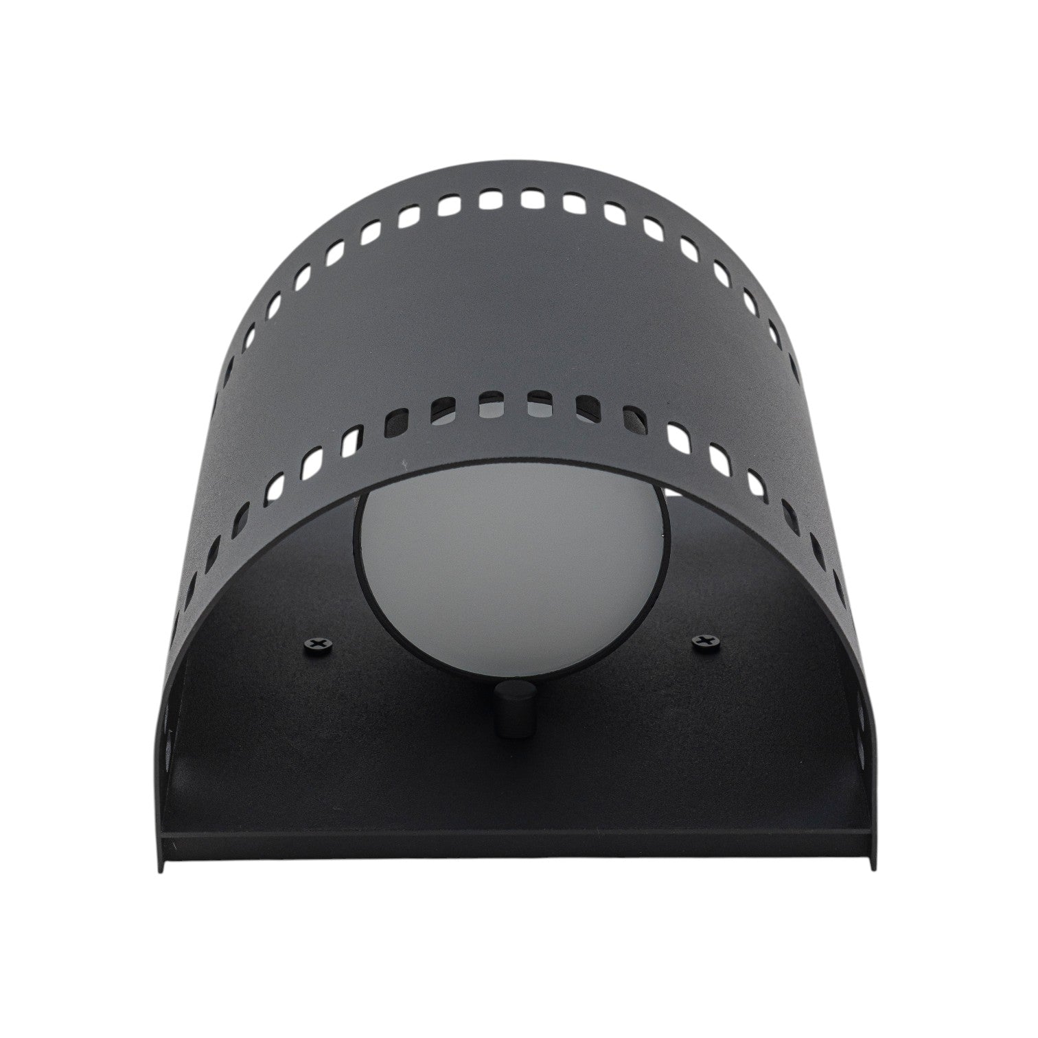 Glowlings 1-Light Modern 7"High IP56 Matte Black Cylinder Punched Hole Outdoor LED Wall Sconce