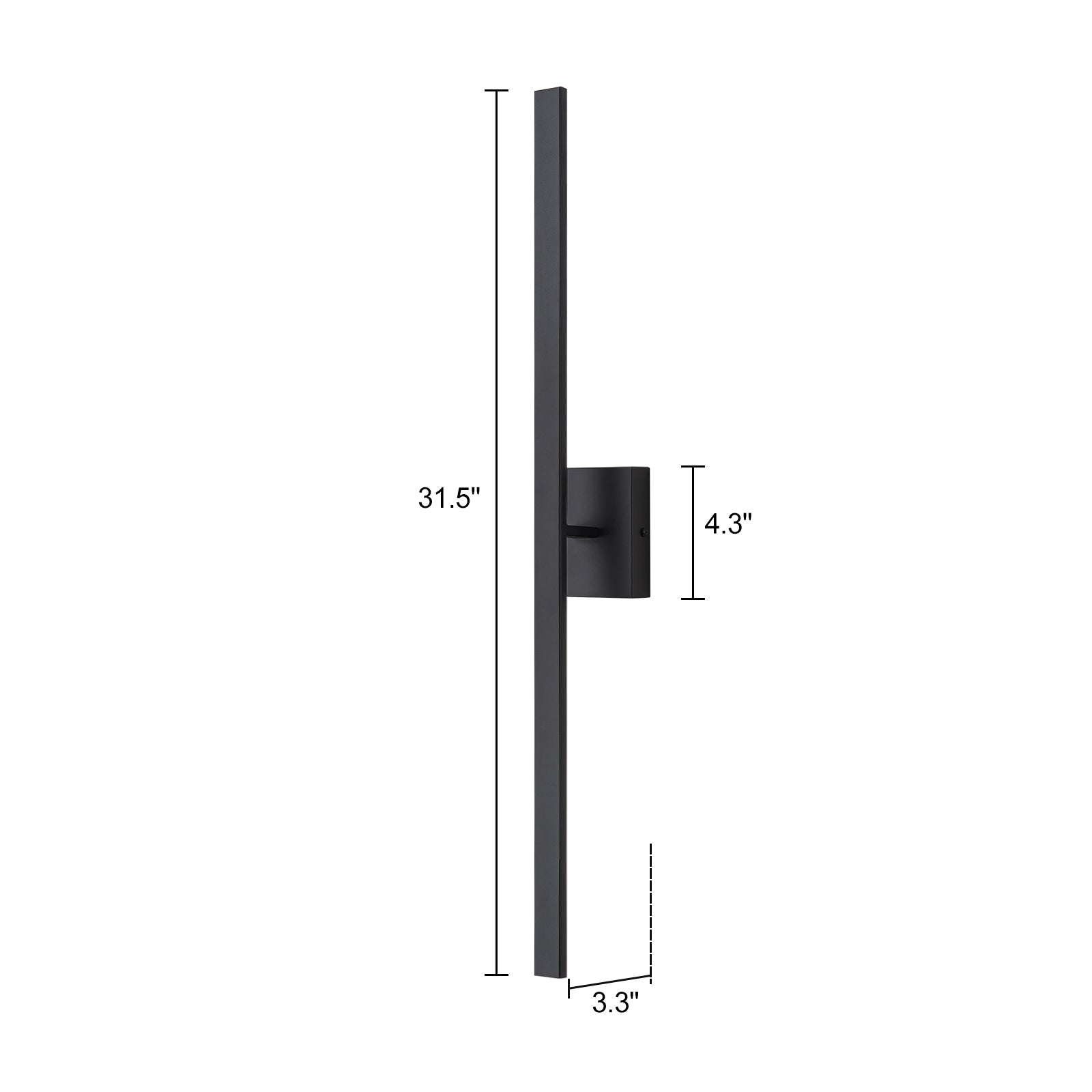 Glowlings 1-Light Modern 32"High IP54 Matte Black LED Indoor/Outdoor Wall Sconce Picture Light