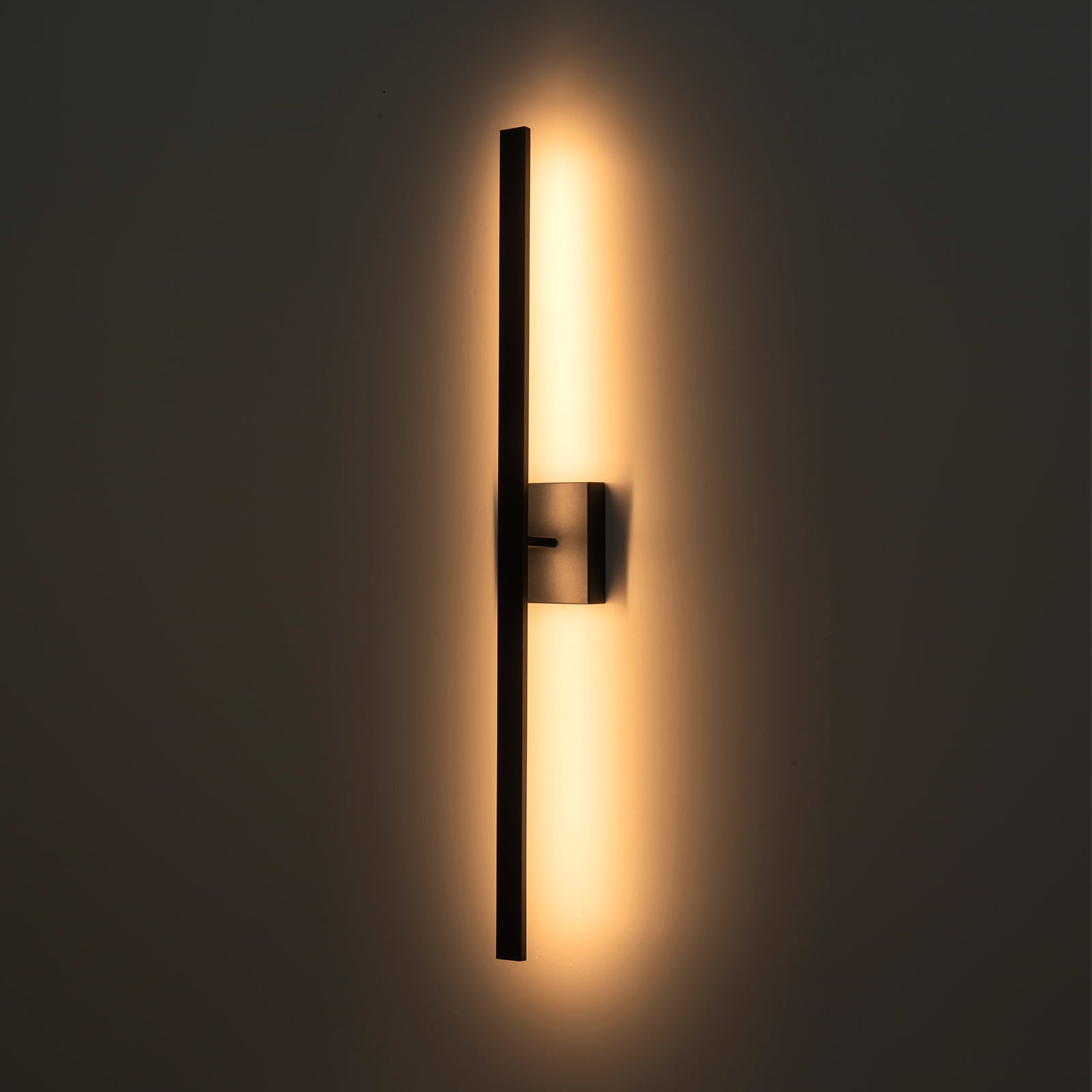 Glowlings 1-Light Modern 32"High IP54 Matte Black LED Indoor/Outdoor Wall Sconce Picture Light