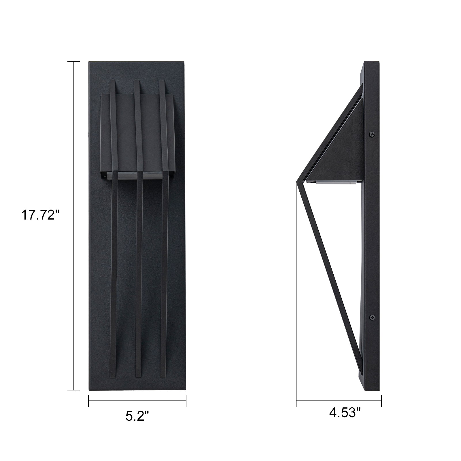 Glowlings 1-Light Modern 18"High Matte Black IP54 Rectangle LED Outdoor Wall Sconce
