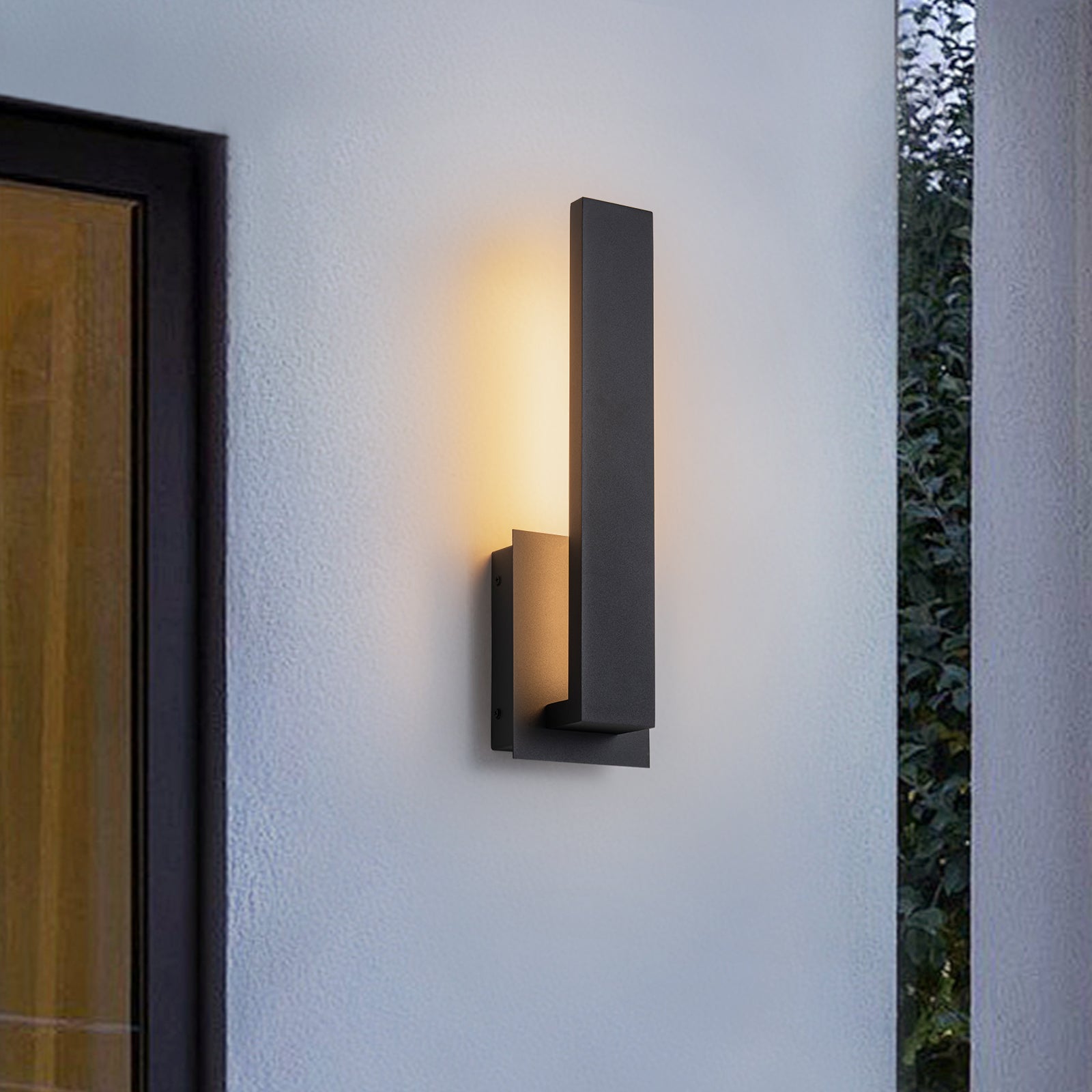 Glowlings 1-Light Modern Rectangular Matte Black LED Outdoor Wall Sconce